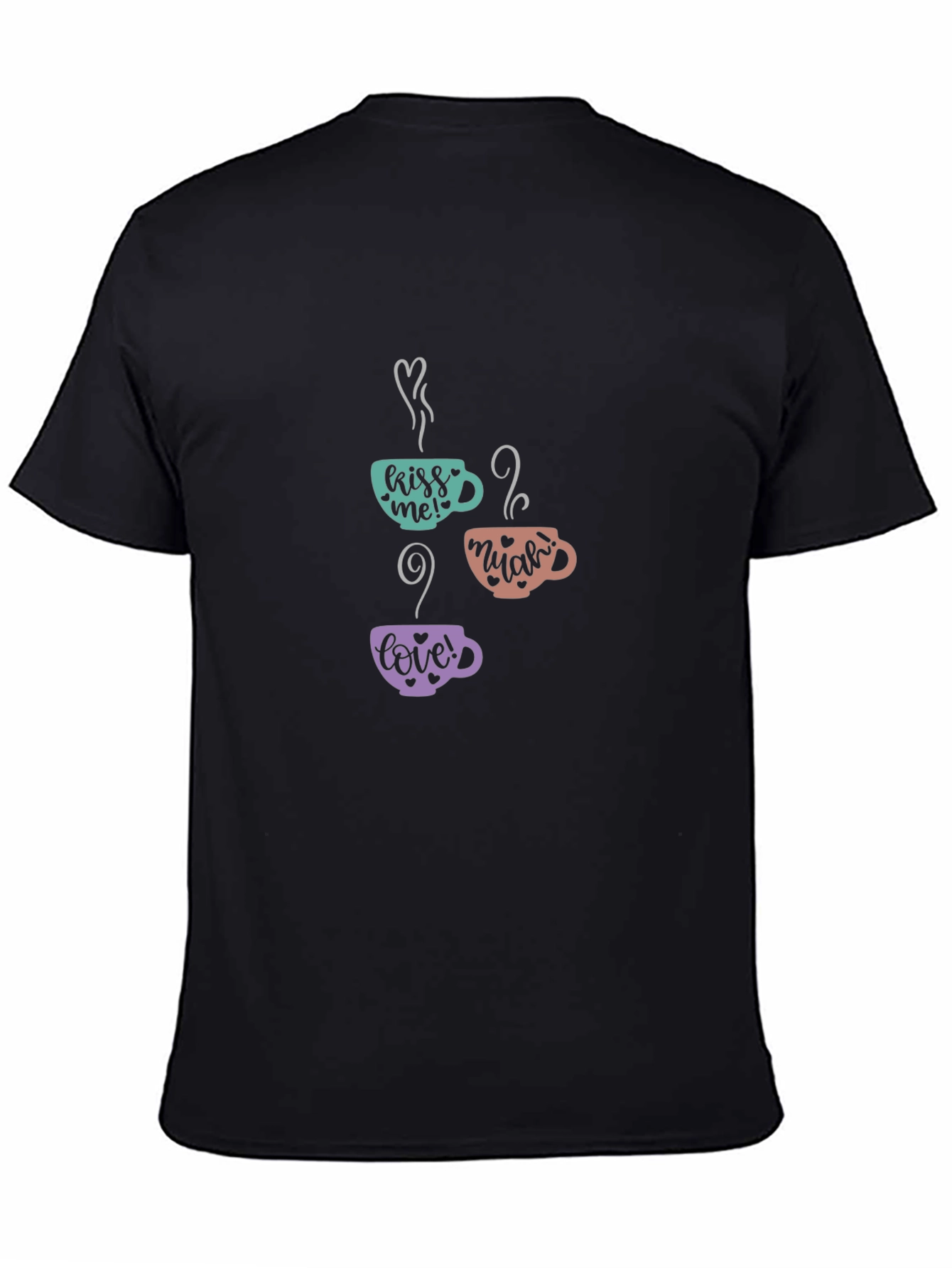 Black Coffee Cup Love T-Shirt - Unisex Black Tee view 4