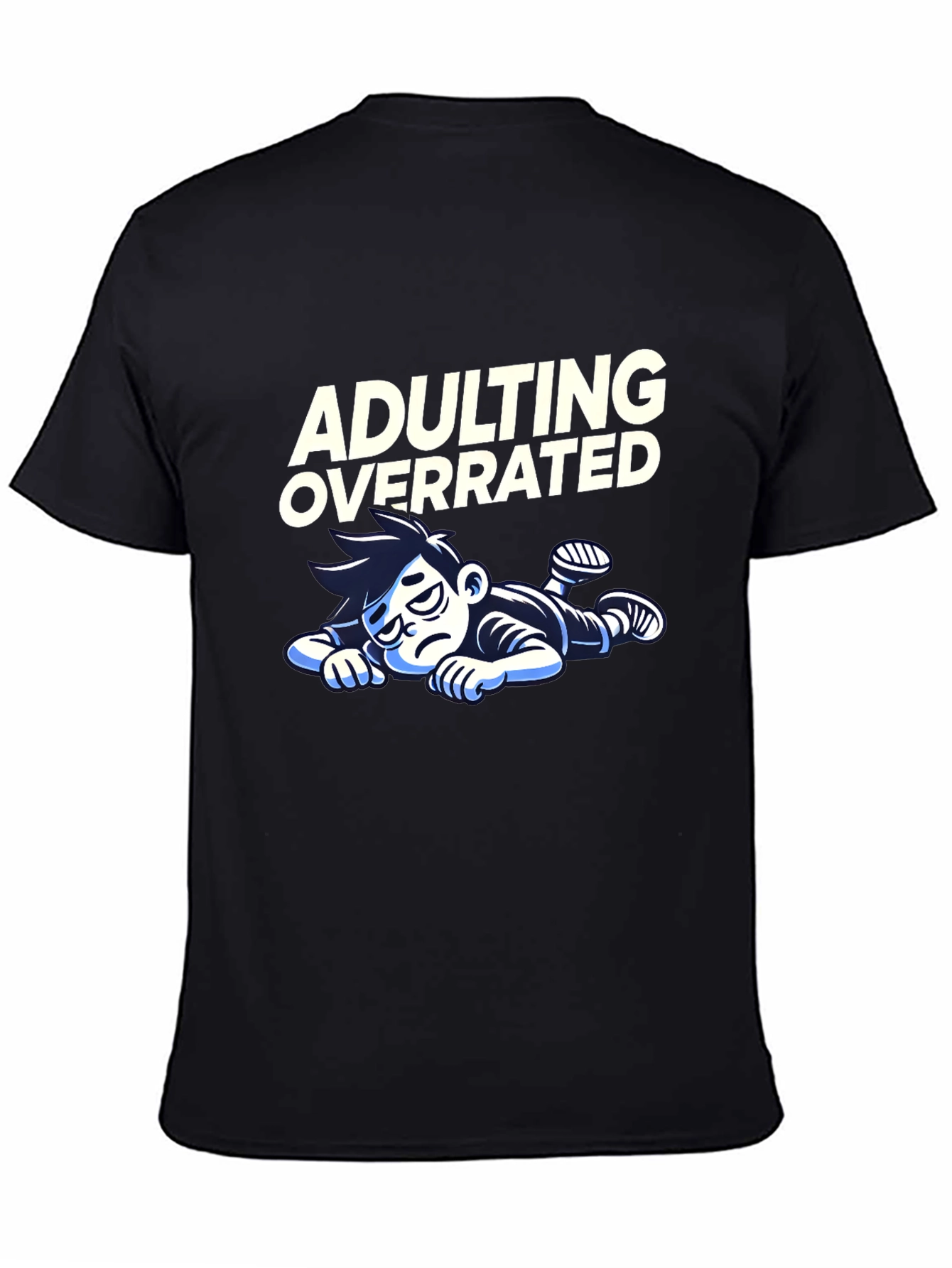 Black Adulting Overrated Graphic T-Shirt - Black view 4