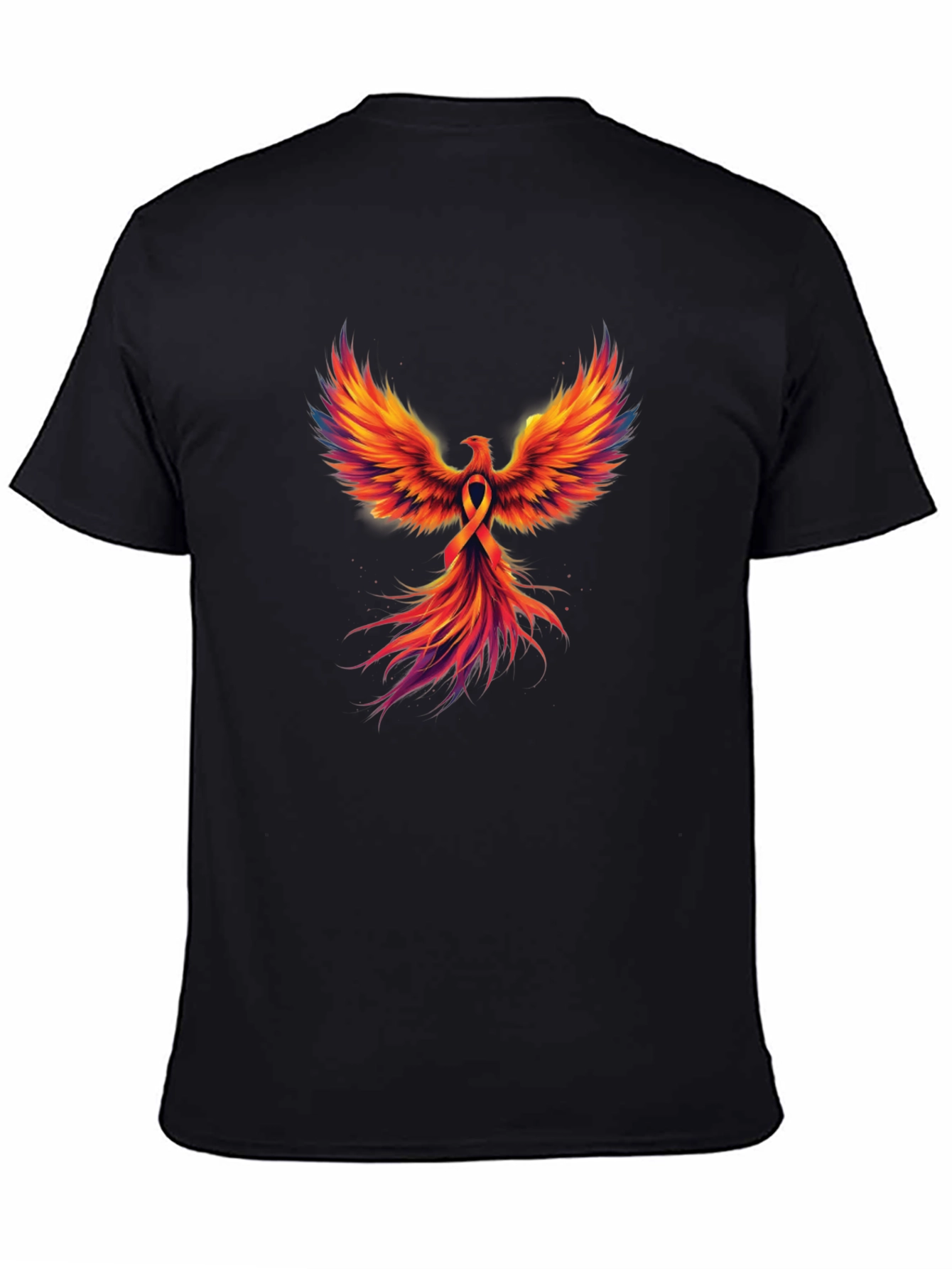Black Phoenix Rising Graphic T-Shirt - Black view 4