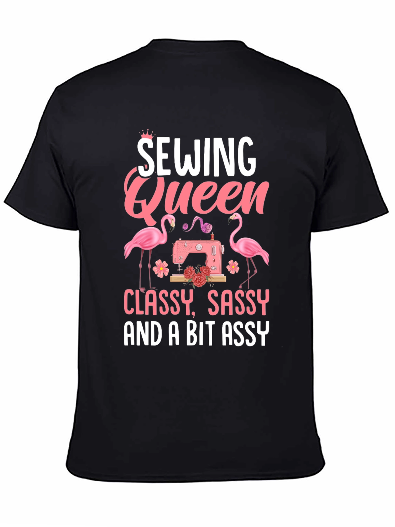Black Sewing Queen Graphic Tee - Classy, Sassy, & a Bit Assy view 4