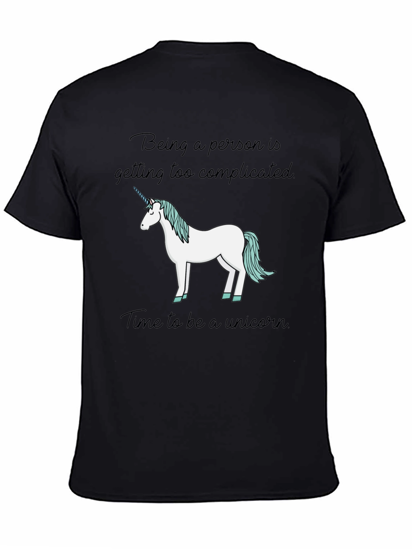 Black Unicorn T-Shirt - Complicated Person Solution view 4