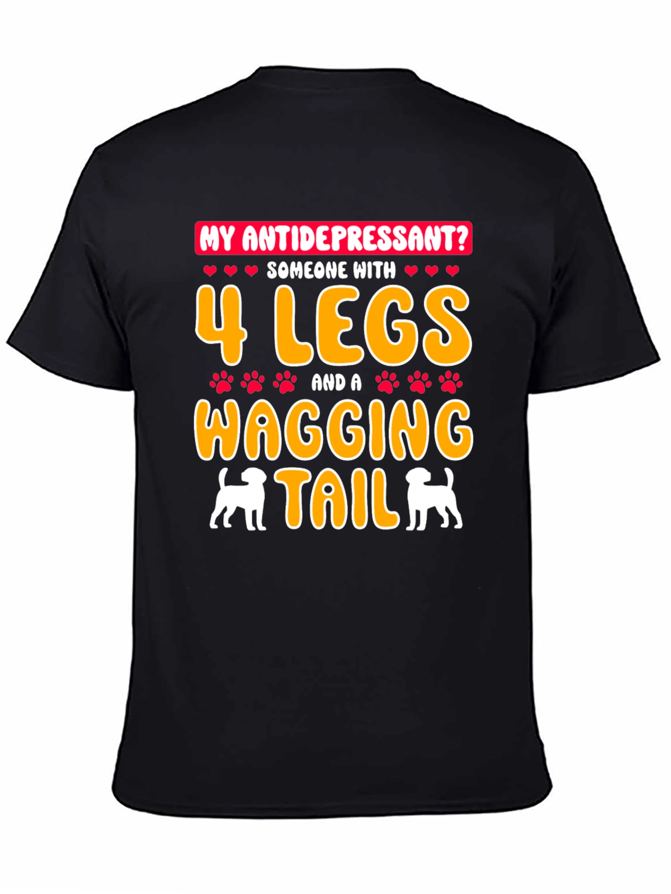 Black My Antidepressant Dog Lover T-Shirt view 4