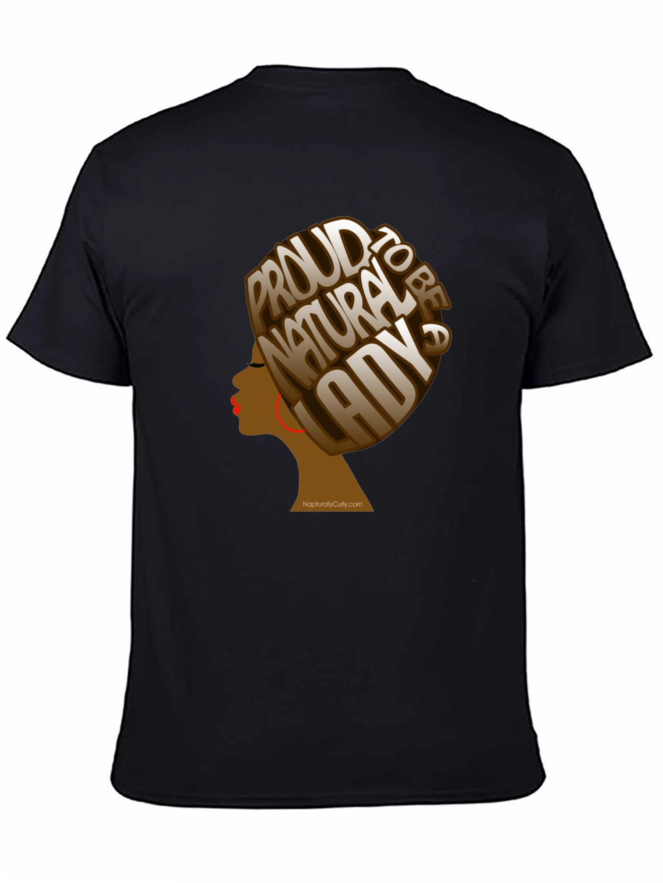 Black Proud Natural Lady T-Shirt - Black view 4