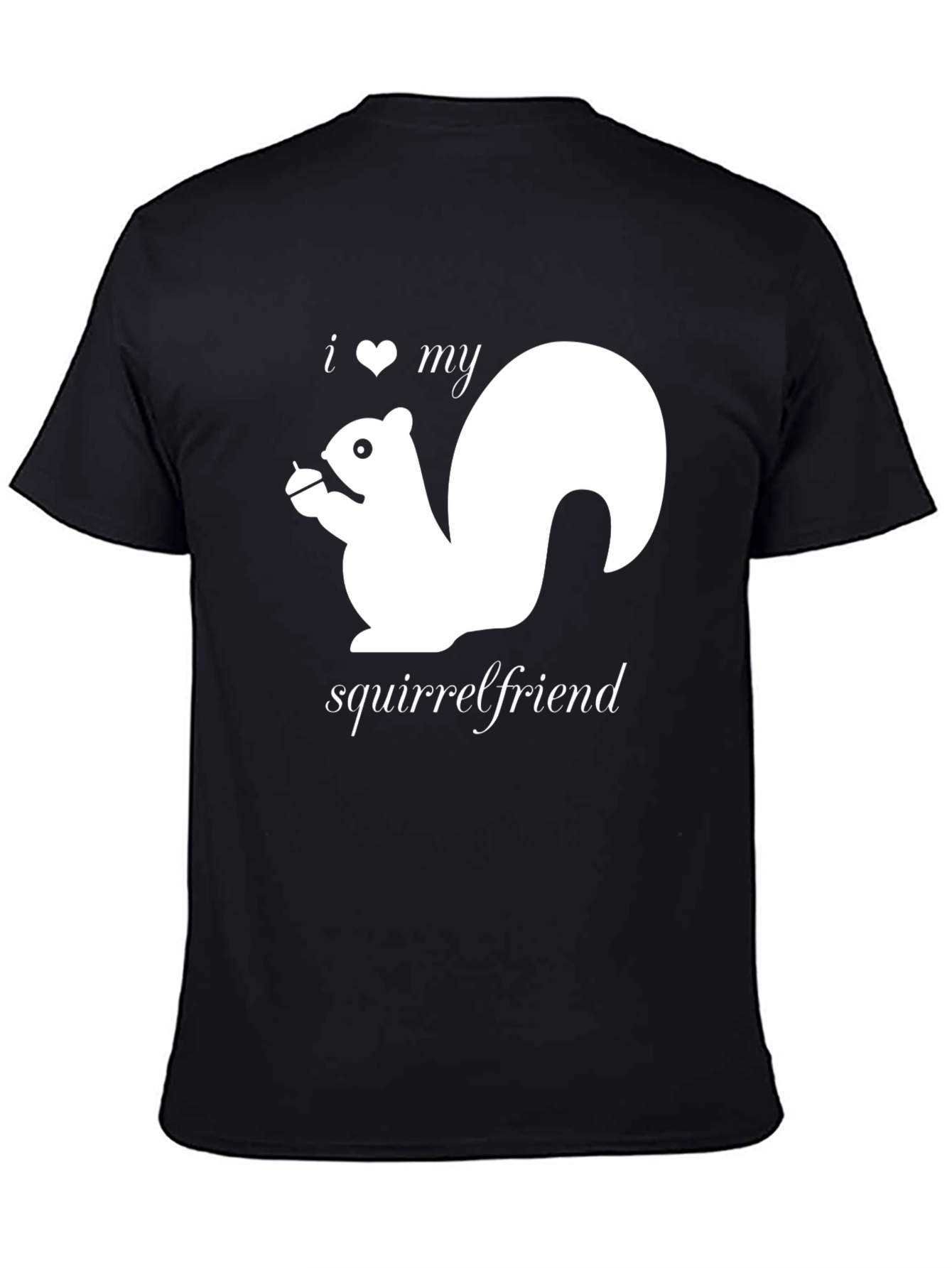 Black I Heart My Squirrelfriend T-Shirt Black Cotton Tee view 4