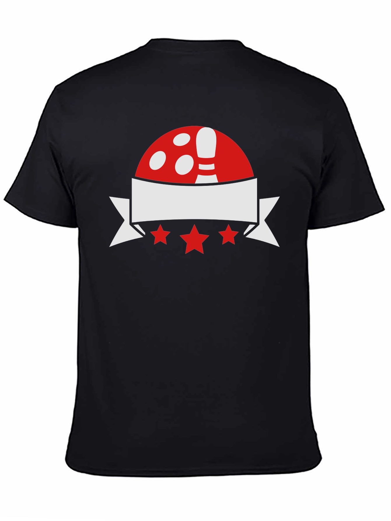 Black Bowling T-Shirt: Red, White & Star Design view 4