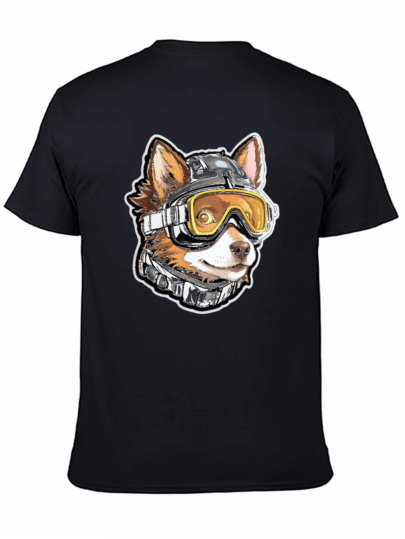 Black Dog Pilot Graphic Tee - Black Cotton T-Shirt view 4