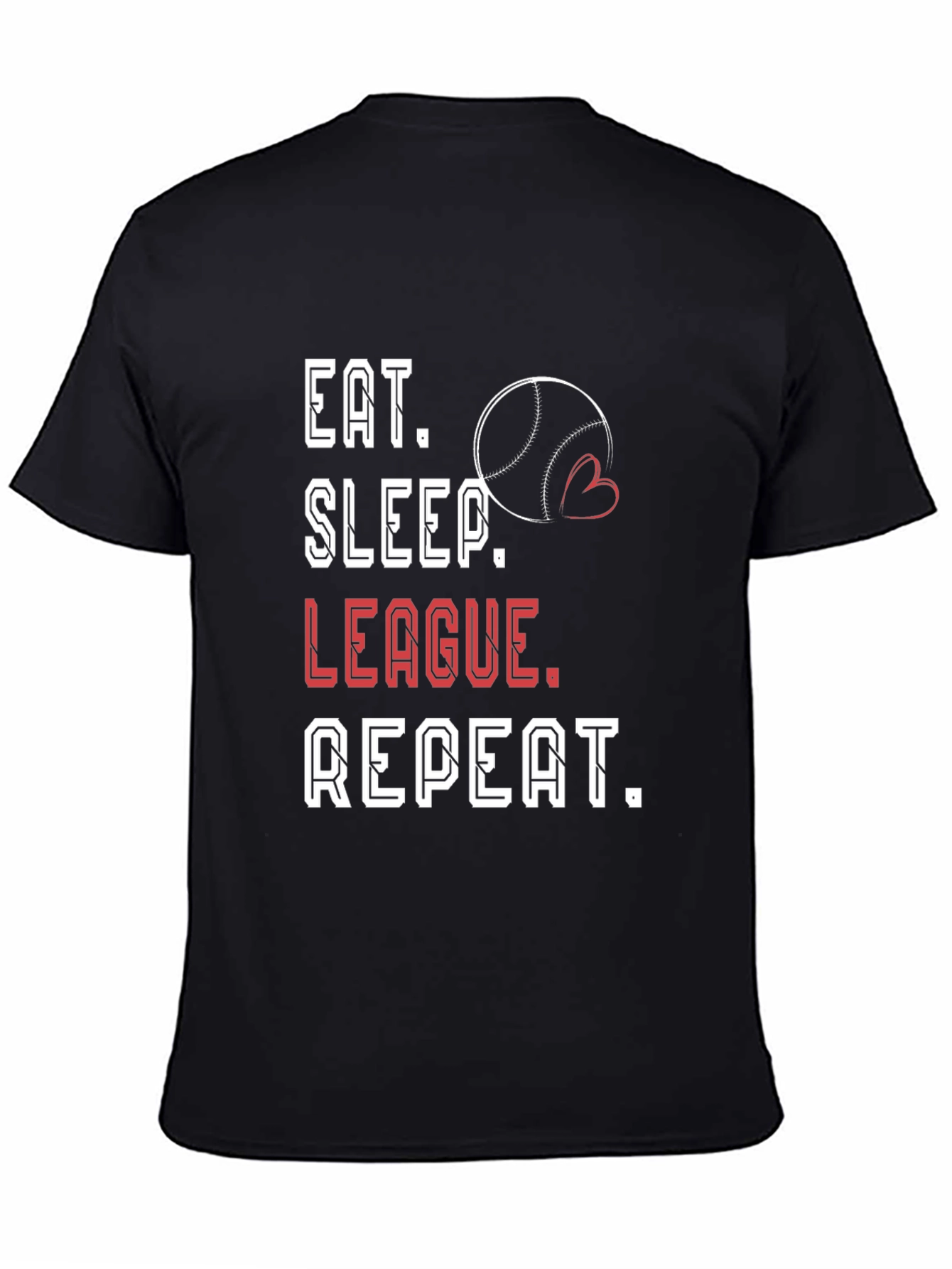 Black Eat Sleep League Repeat T-Shirt view 4