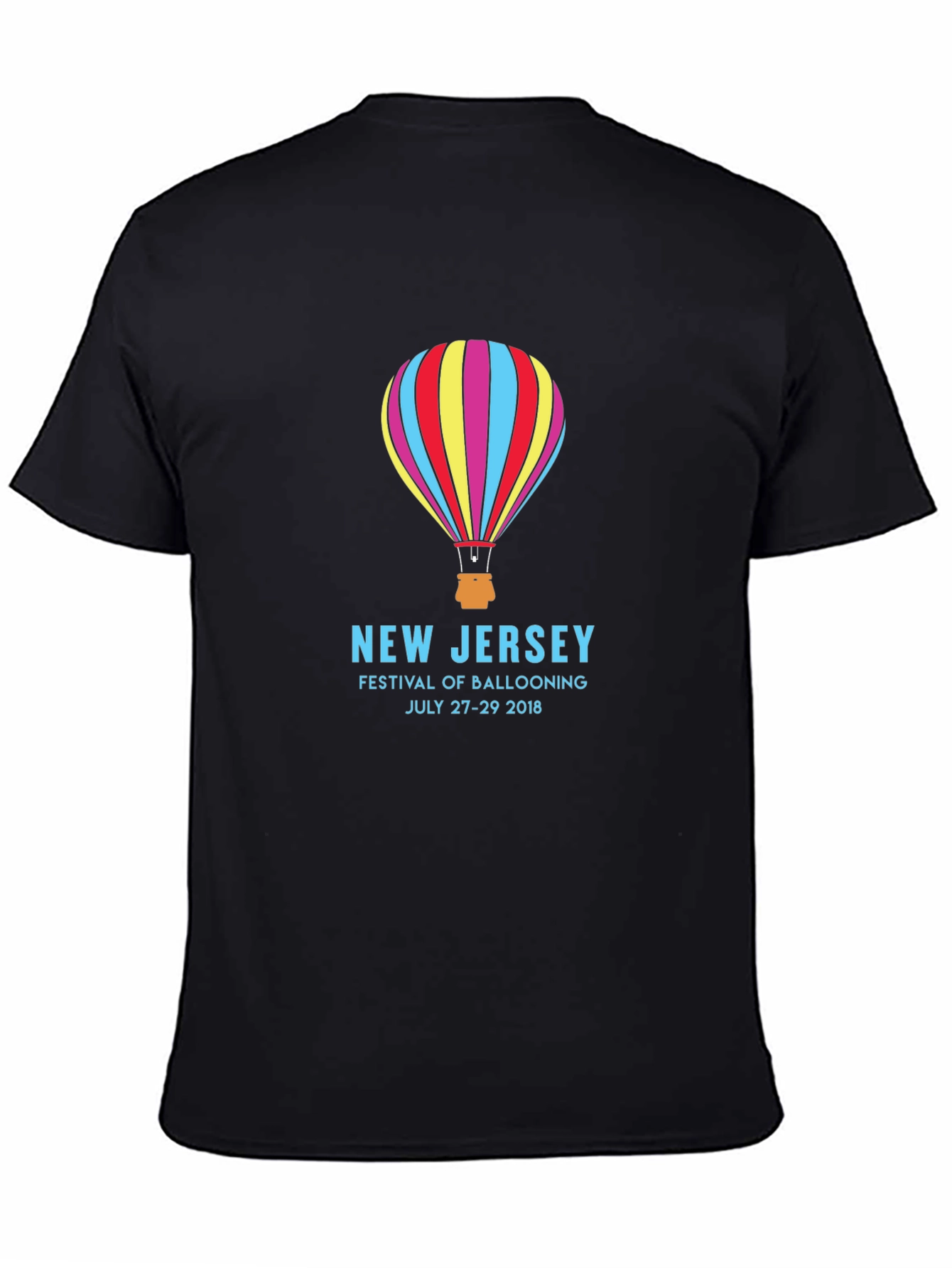 Black New Jersey Balloon Festival Black T-Shirt view 4