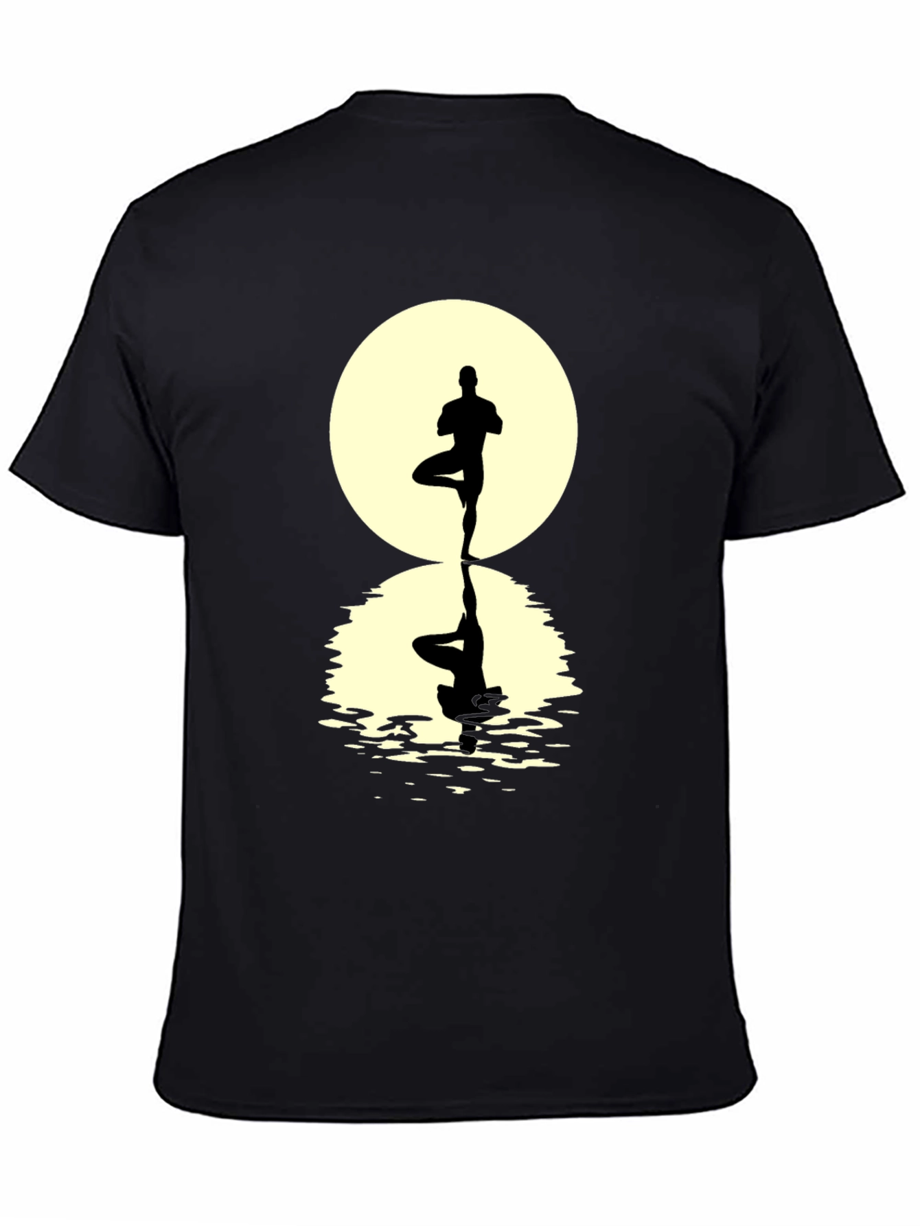 Black Yoga Pose Silhouette Graphic Tee view 4