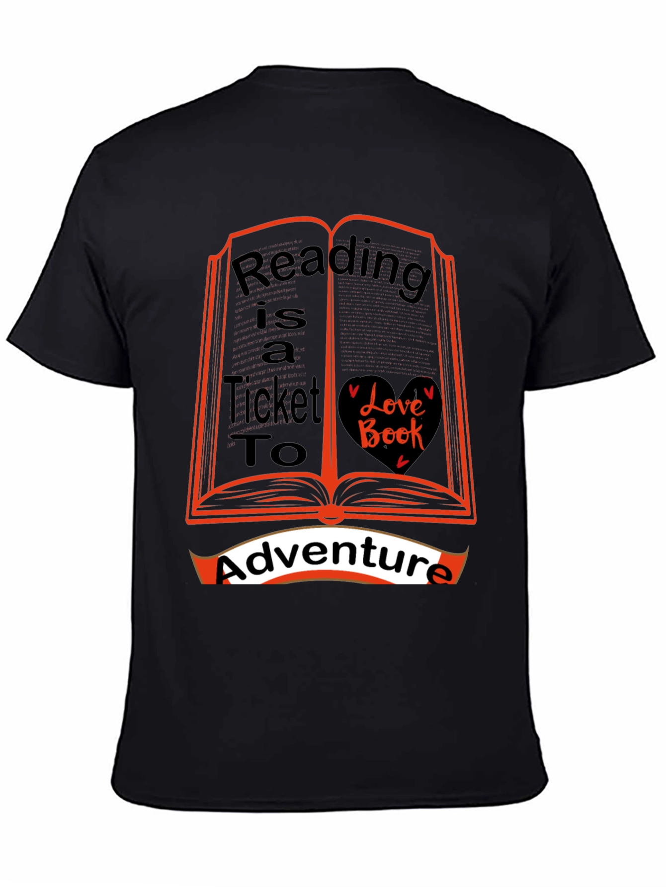 Black Reading is a Ticket to Adventure T-Shirt view 4