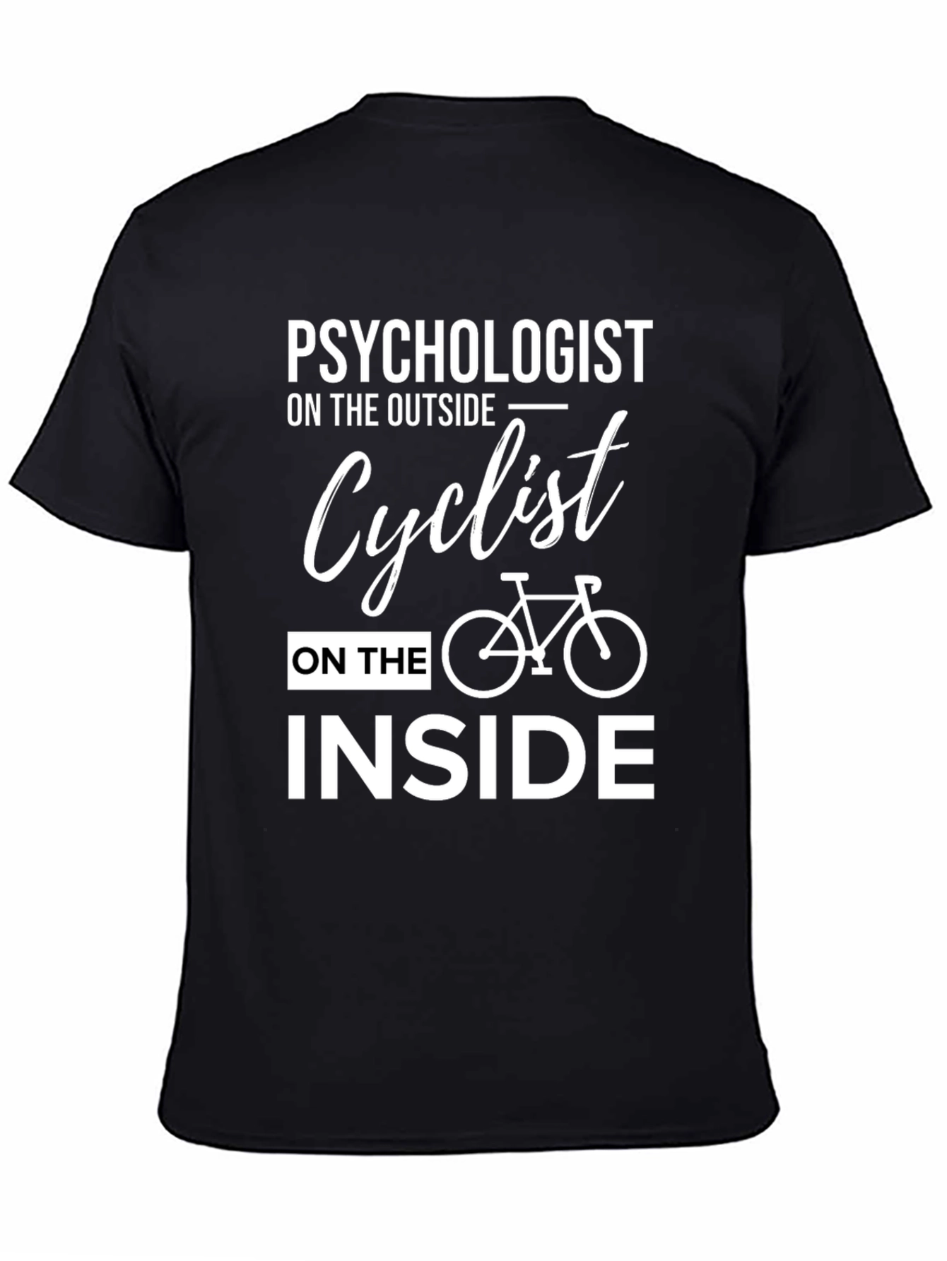 Black Psychologist Cyclist T-Shirt - Mens Funny Biking Tee view 4