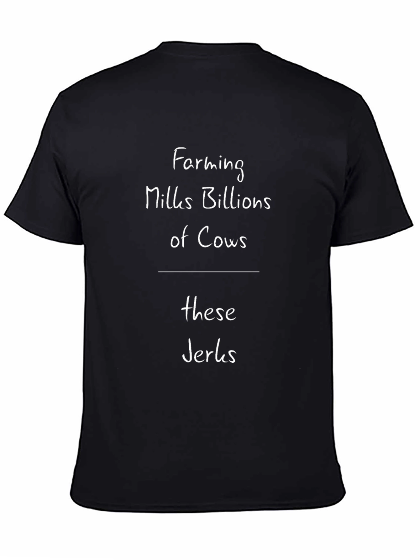 Black Farming Mills Billions of Cows Funny Graphic T-Shirt view 4