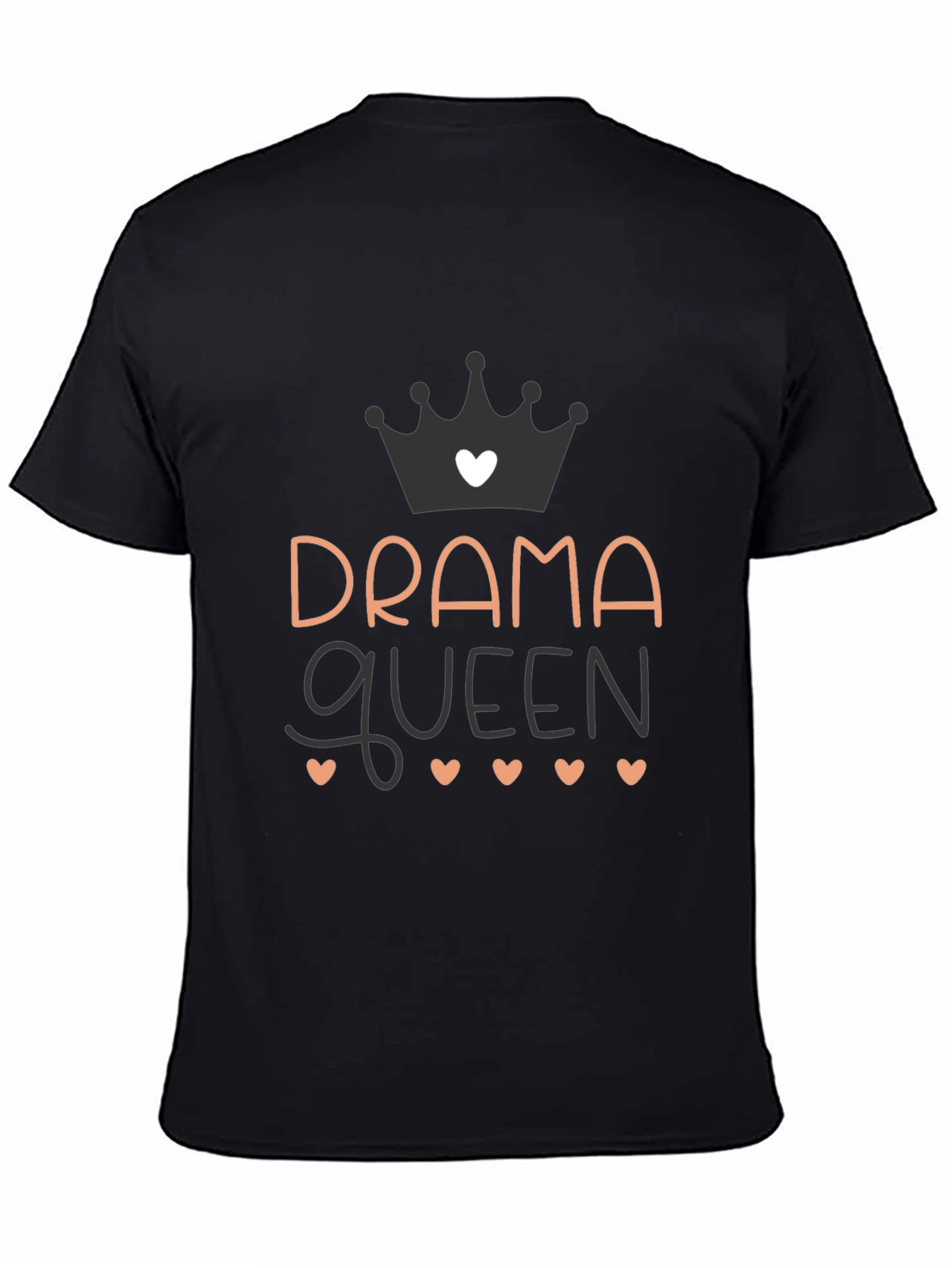 Black Drama Queen Graphic Tee - Soft Cotton Blend view 4