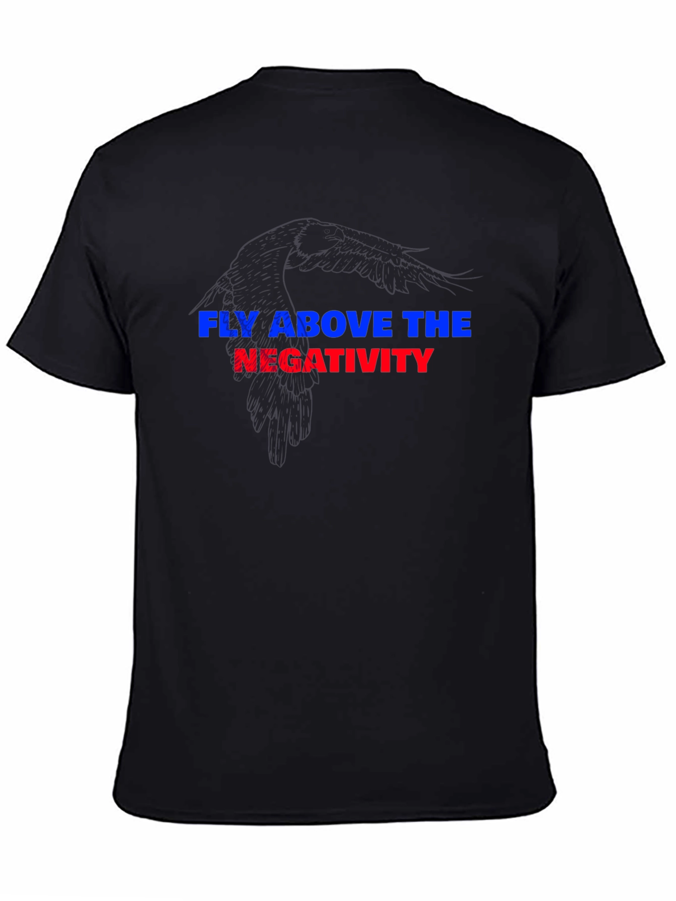 Black Fly Above Negativity Black Graphic Tee view 4