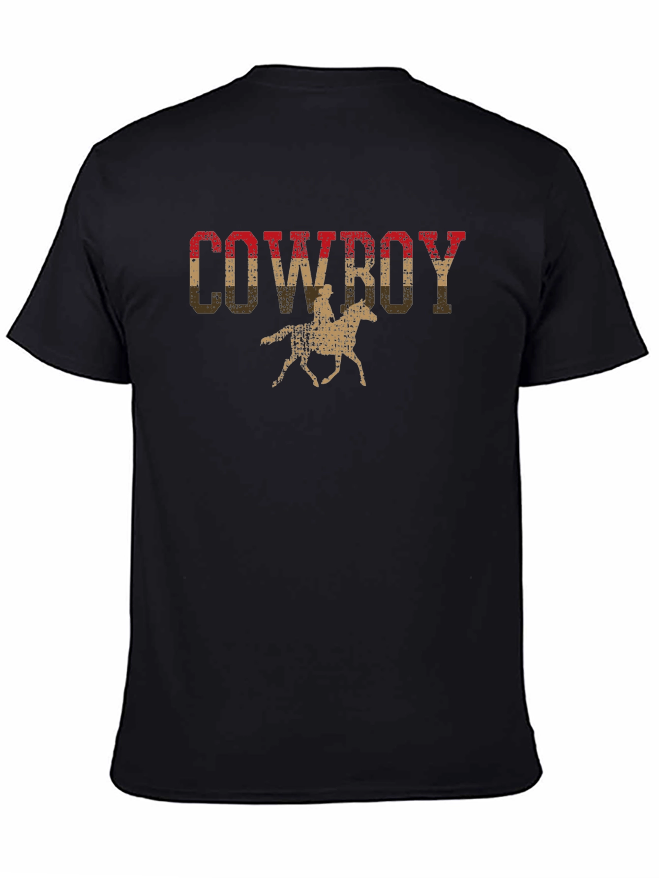 Black Vintage Cowboy Graphic Tee - Black view 4