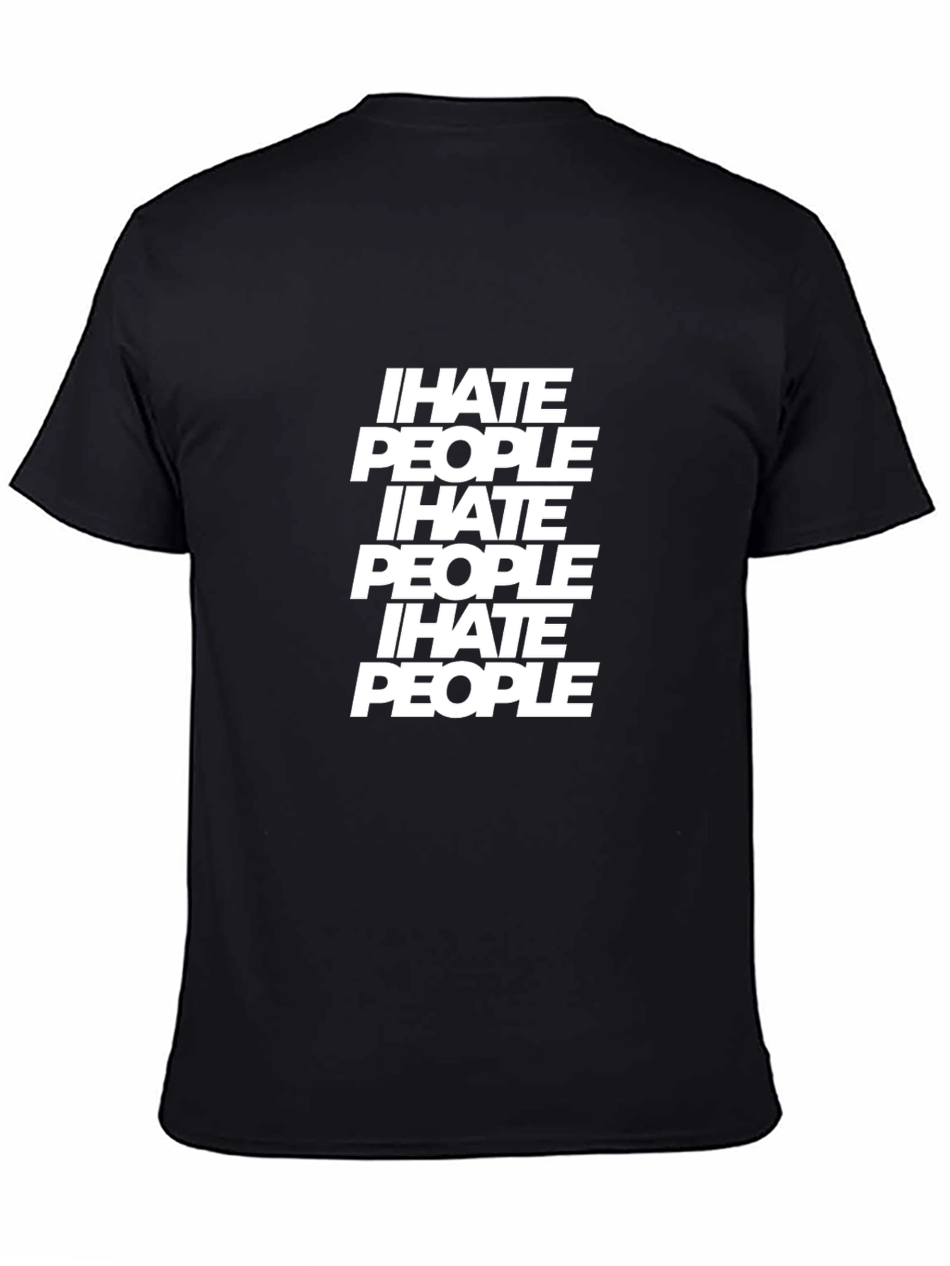 Black I Hate People Graphic Tee - Black Cotton Blend Shirt view 4