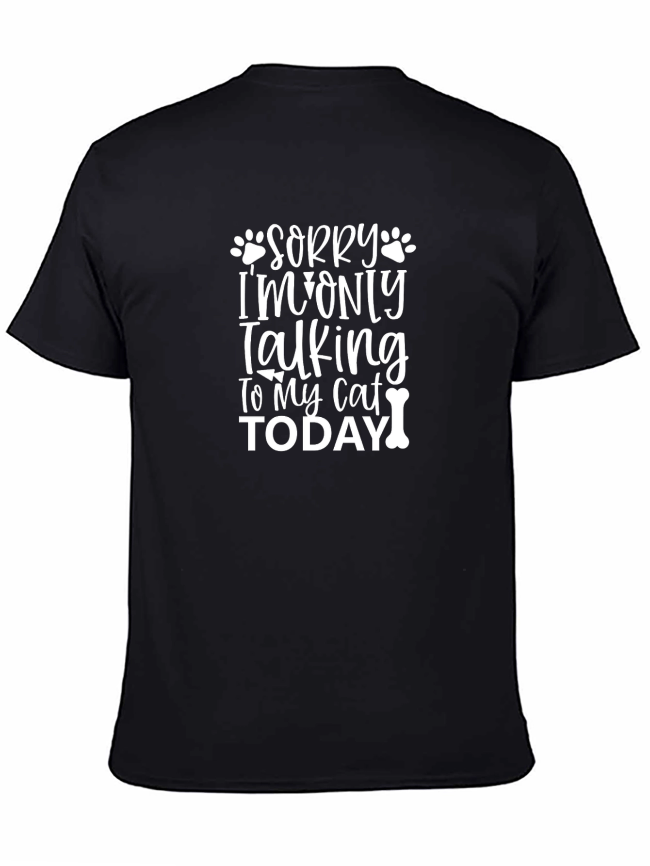 Black Cat Lover Graphic Tee - Sorry Talking to Cat Today view 4