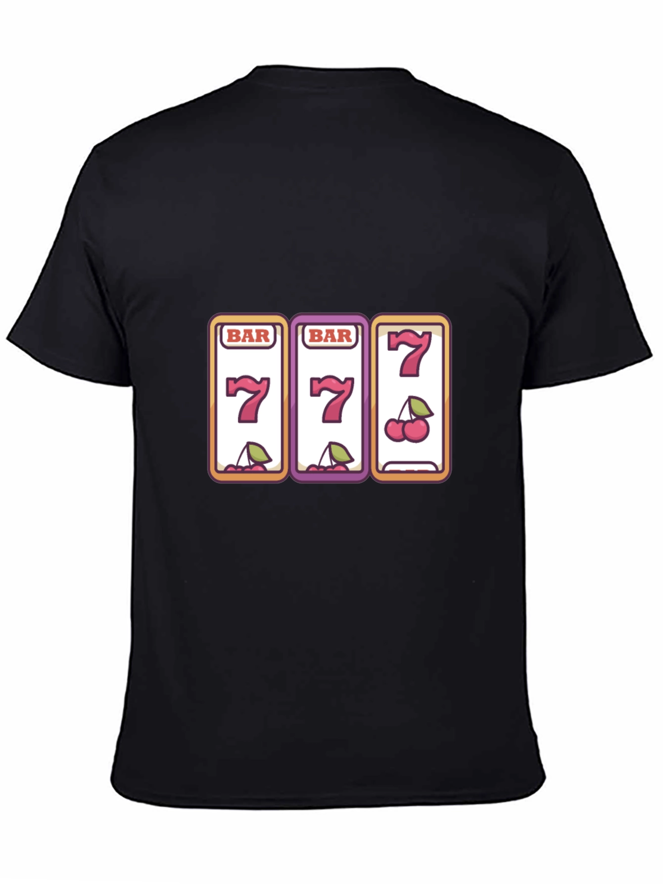 Black Lucky 7s Slot Machine Graphic Tee - Black view 4