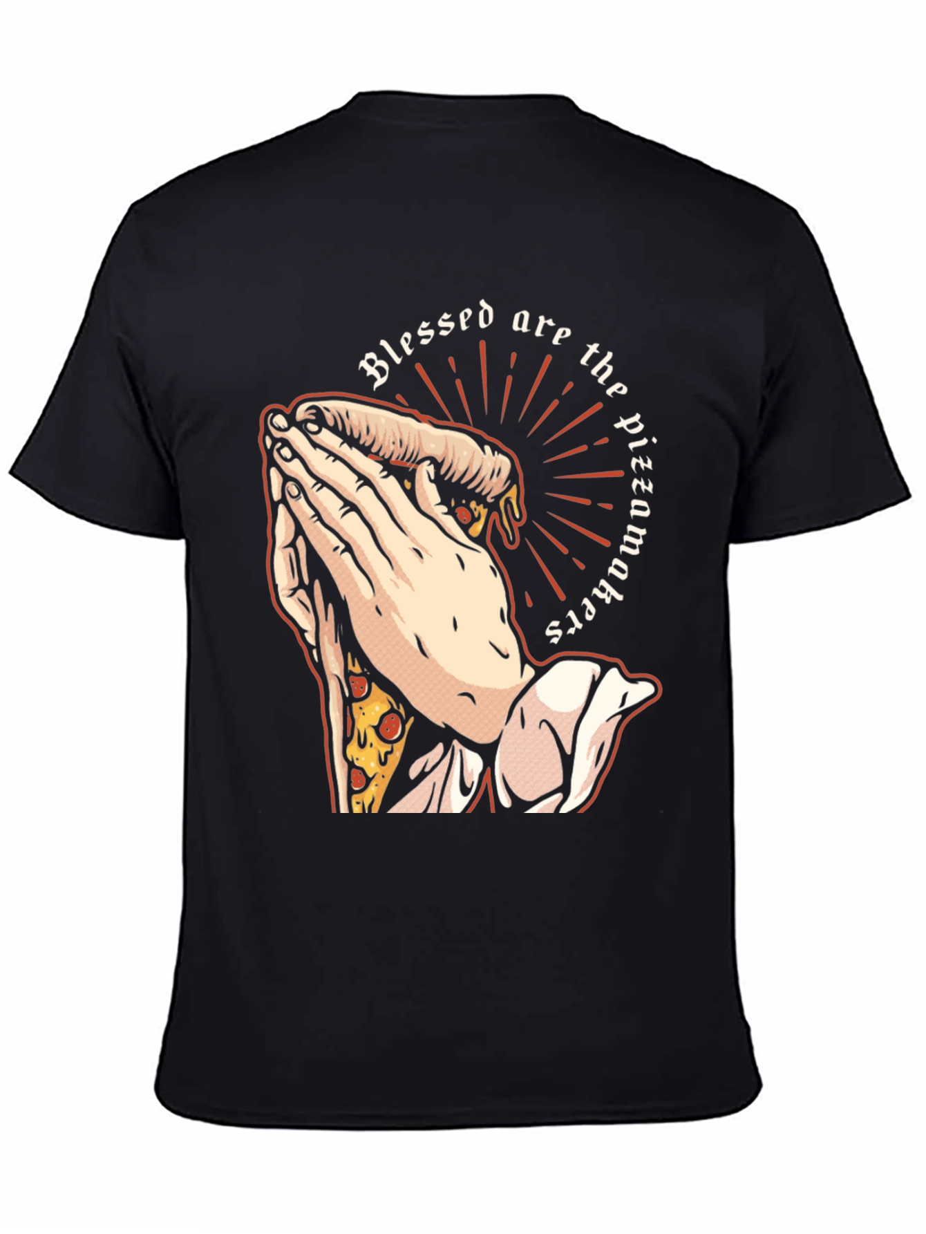Black Blessed Pizzamakers T-Shirt - Novelty Graphic Tee view 4