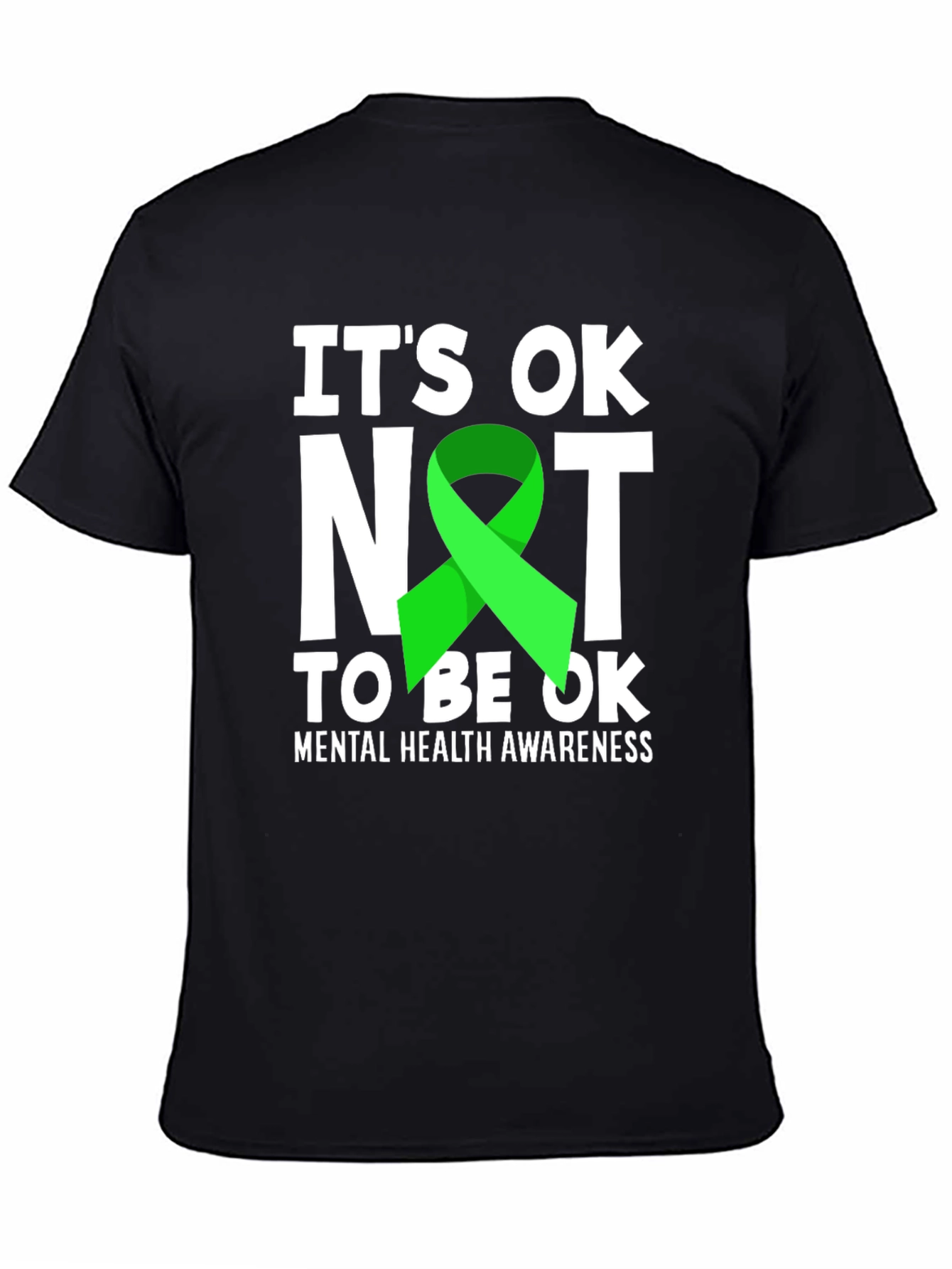 Black It's OK Not to Be OK Mental Health Awareness T-Shirt view 4
