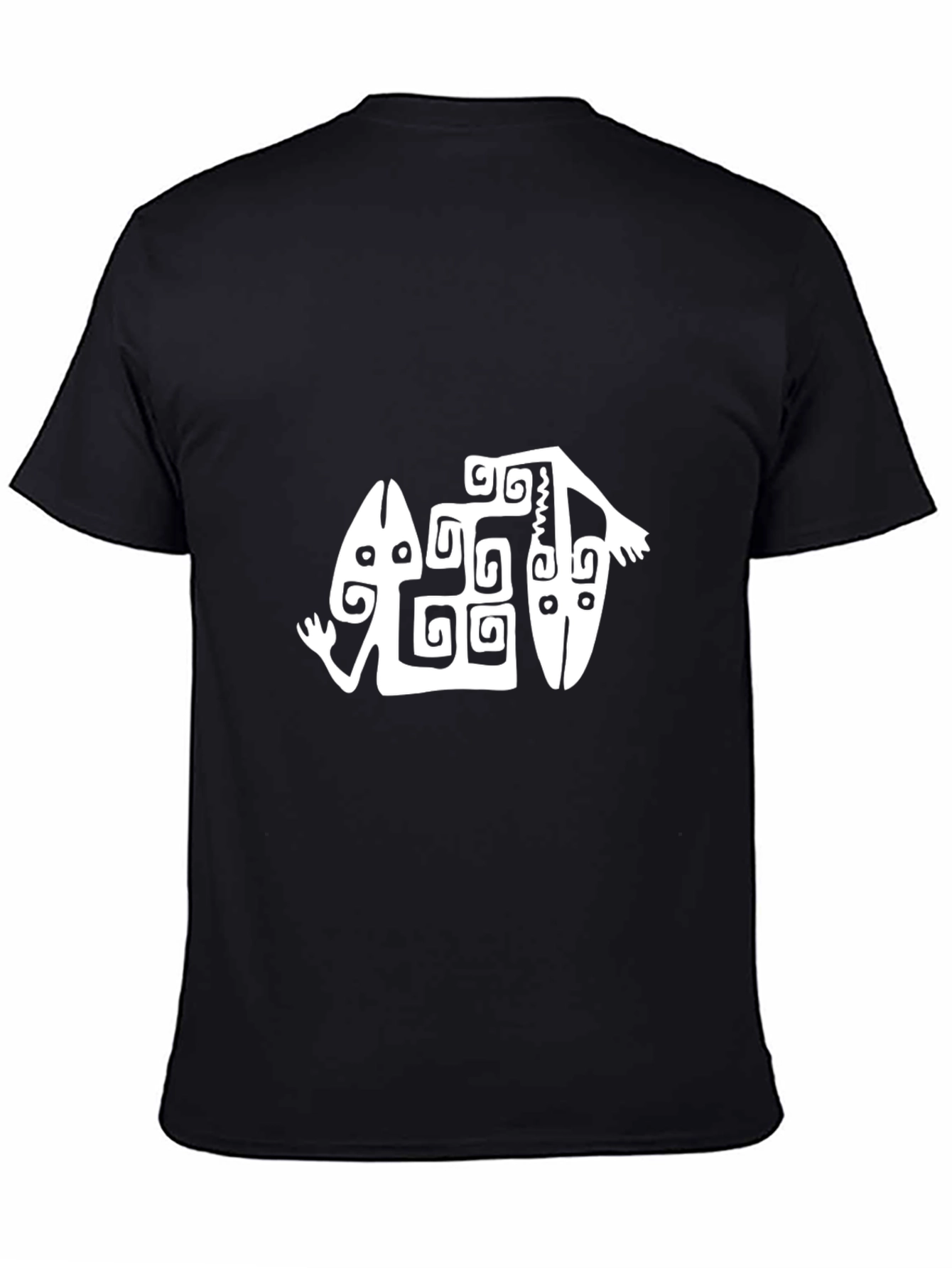 Black Unique Design Black T-Shirt view 4
