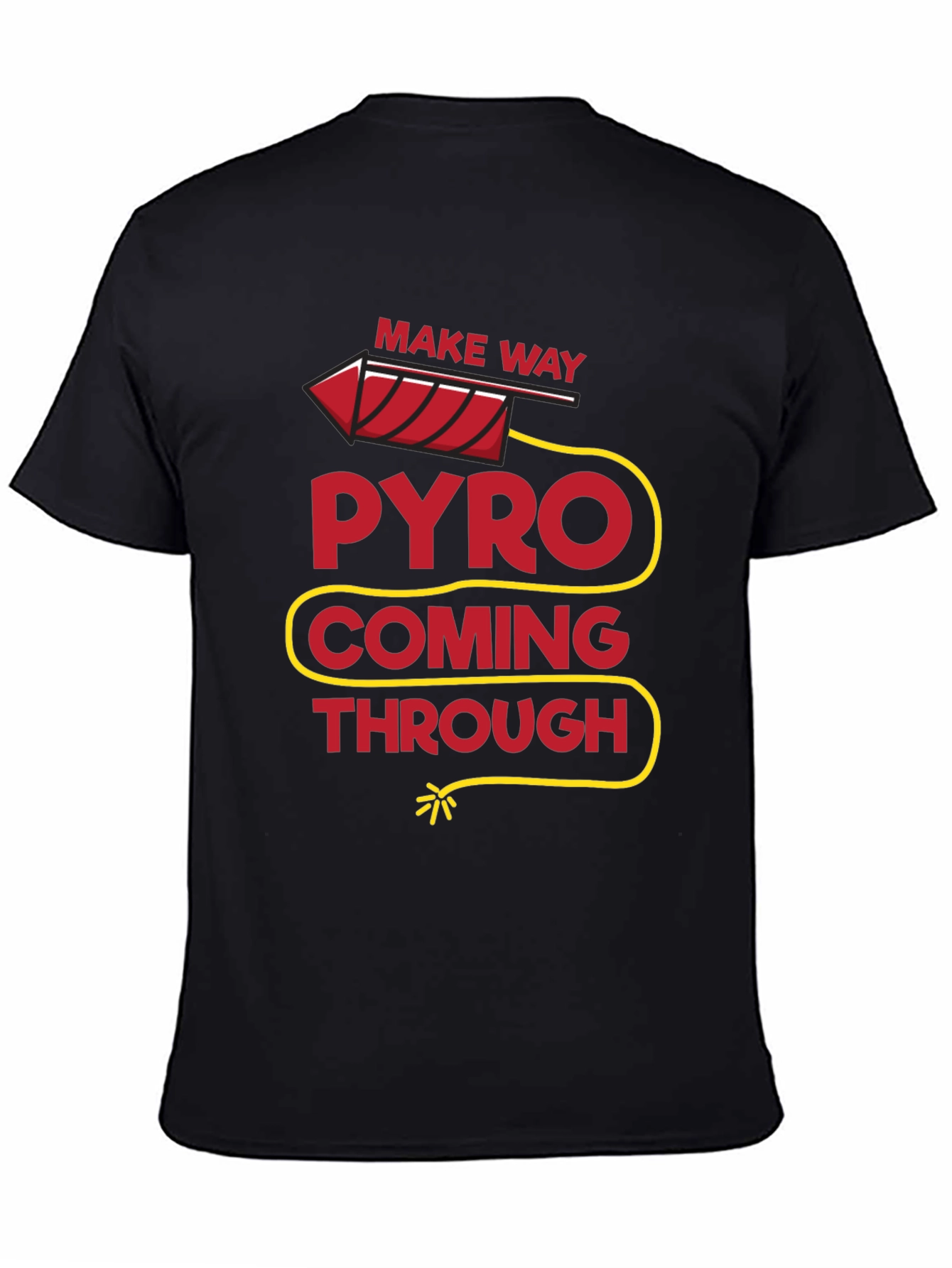 Black Pyro Coming Through Graphic T-Shirt - Black Cotton Tee view 4
