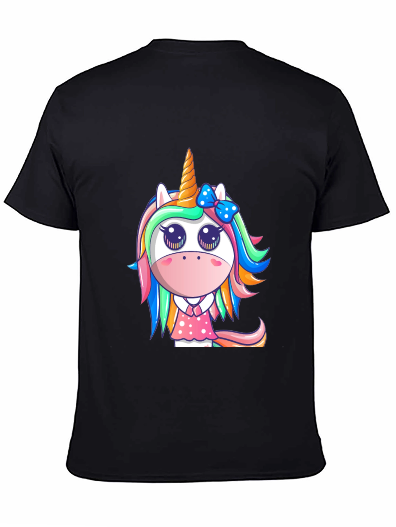 Black Unicorn Graphic T-Shirt - Cute Cartoon Design view 4