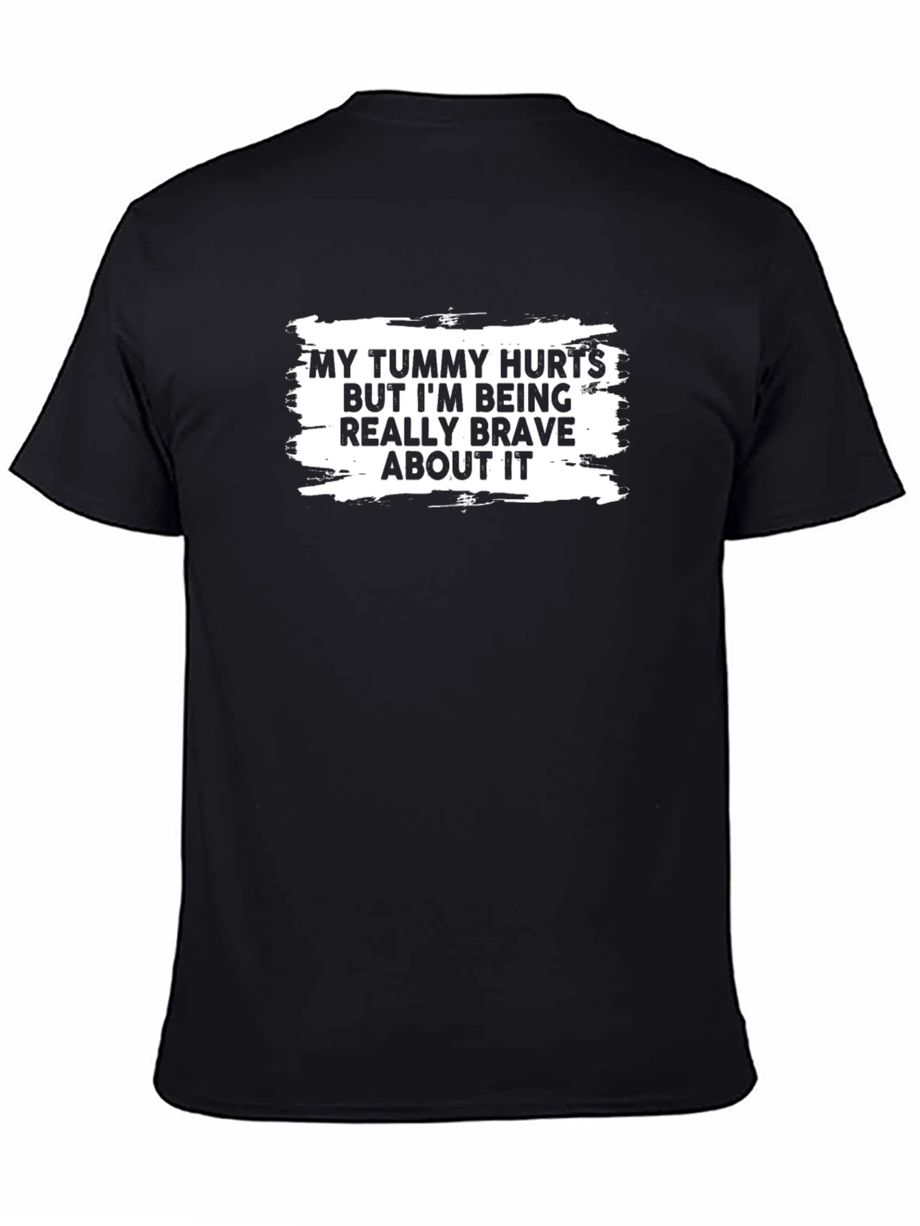 Black Funny Tummy Hurts Graphic Tee view 4