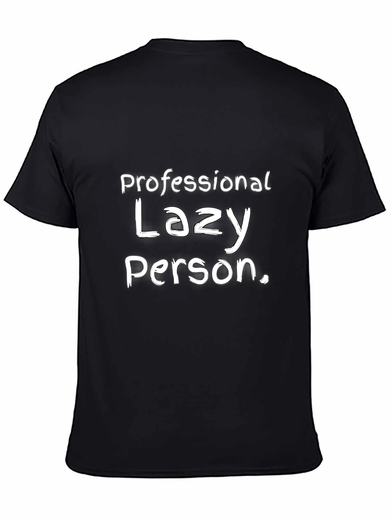 Black Funny "Lazy Person" Graphic T-Shirt view 4