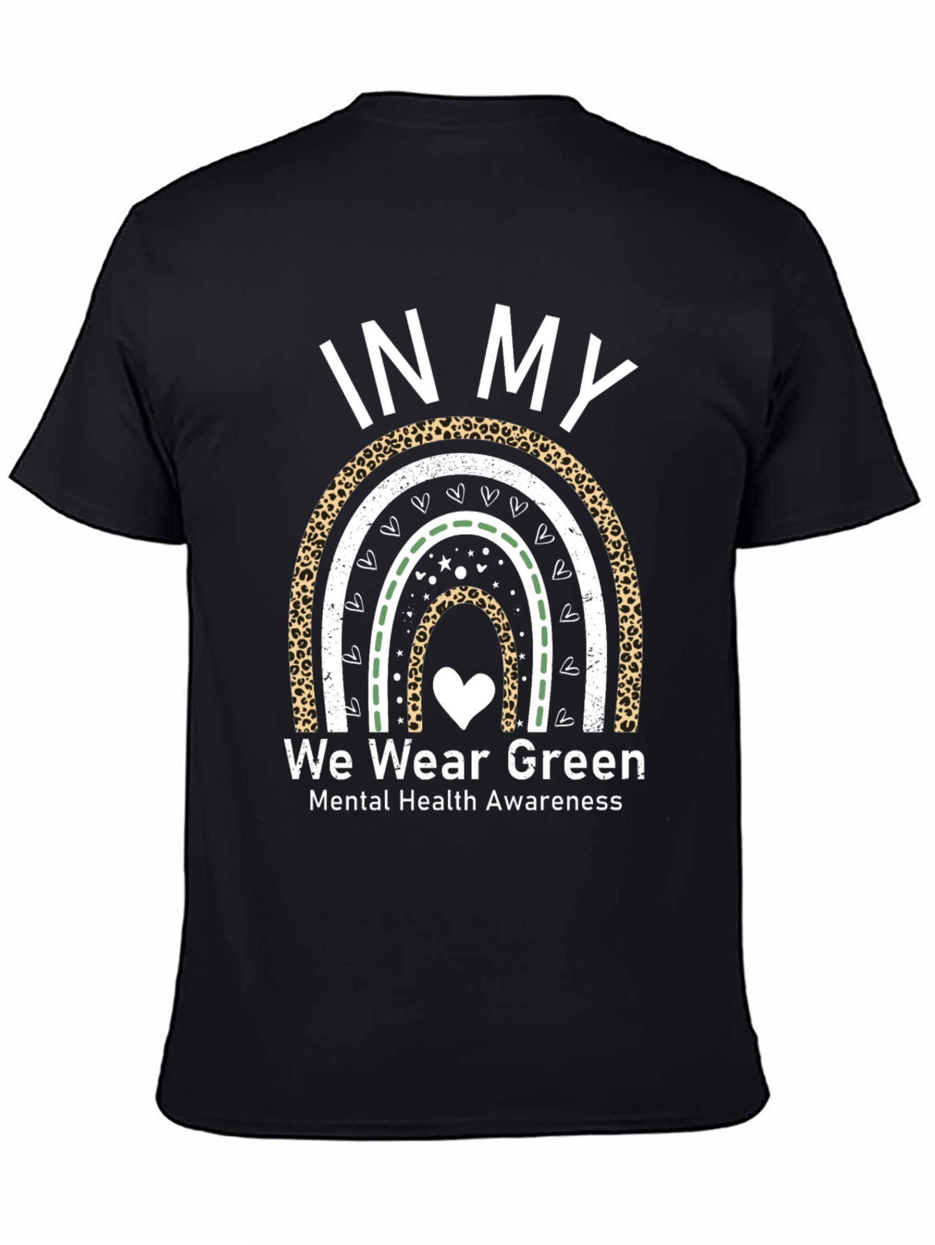 Black In My We Wear Green Mental Health Awareness T-Shirt view 4