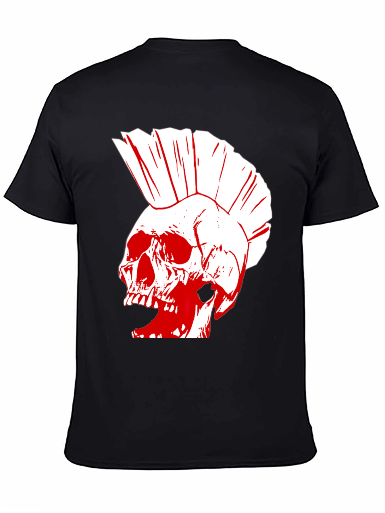 Black Punk Skull Graphic T-Shirt view 4