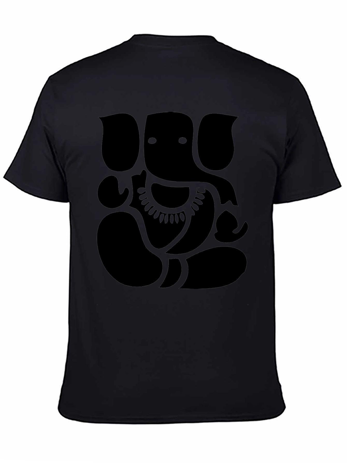 Black Ganesh Graphic Print Men's Black T-Shirt view 4