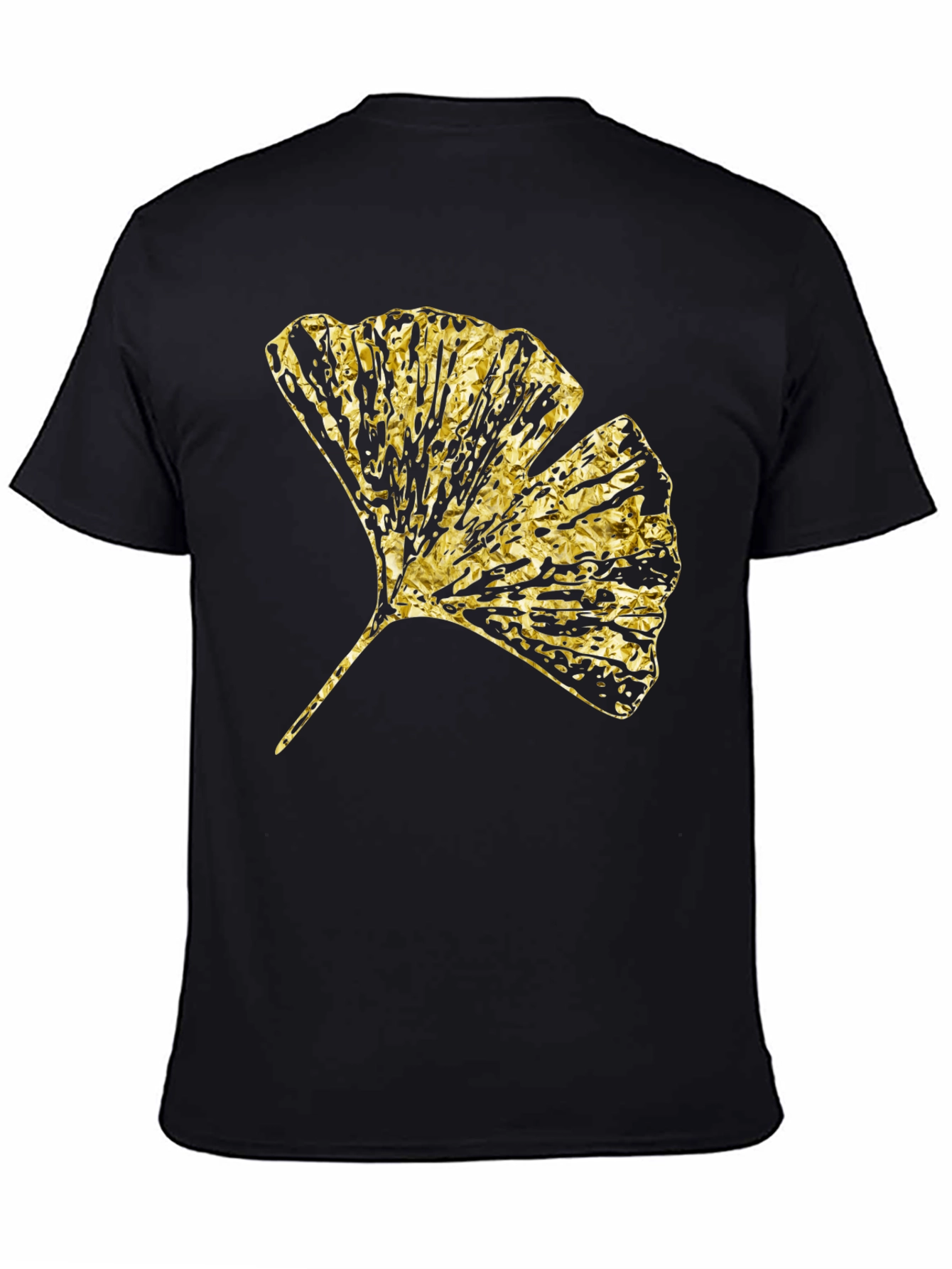 Black Gingko Gold Foil Graphic T-Shirt view 4