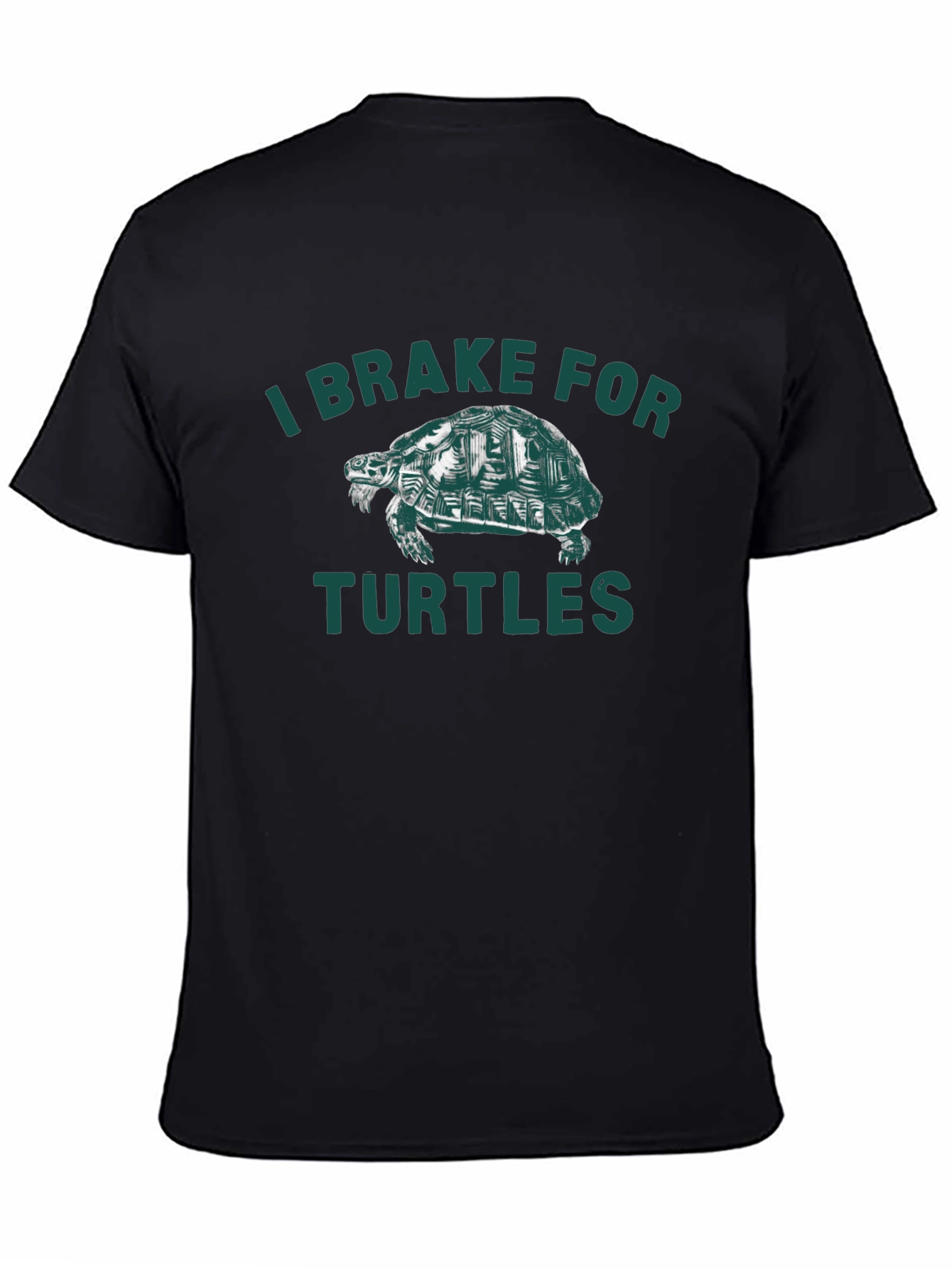 Black I Brake For Turtles Graphic Tee - Black view 4