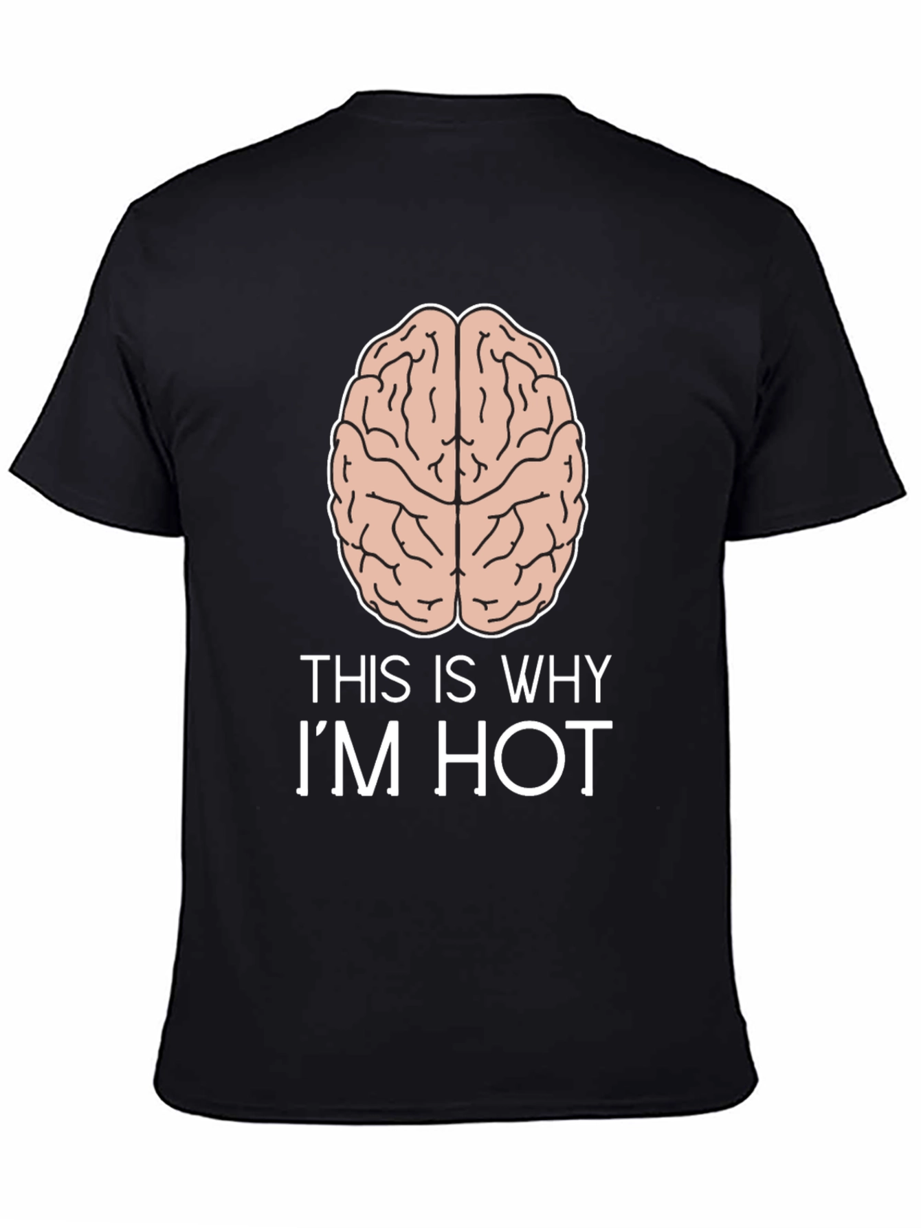 Black This Is Why I'm Hot Brain T-Shirt view 4