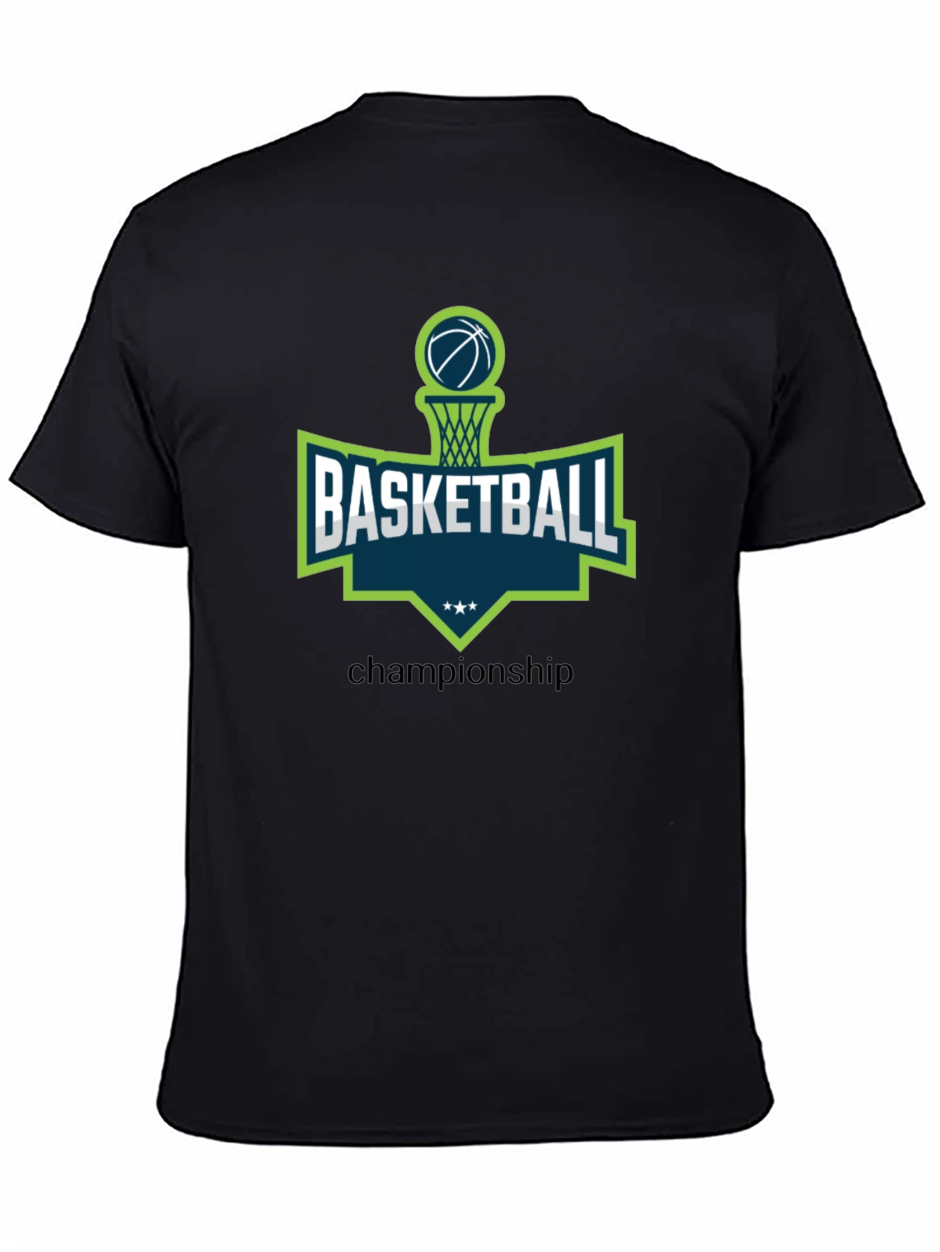 Black Basketball Championship Graphic Tee view 4