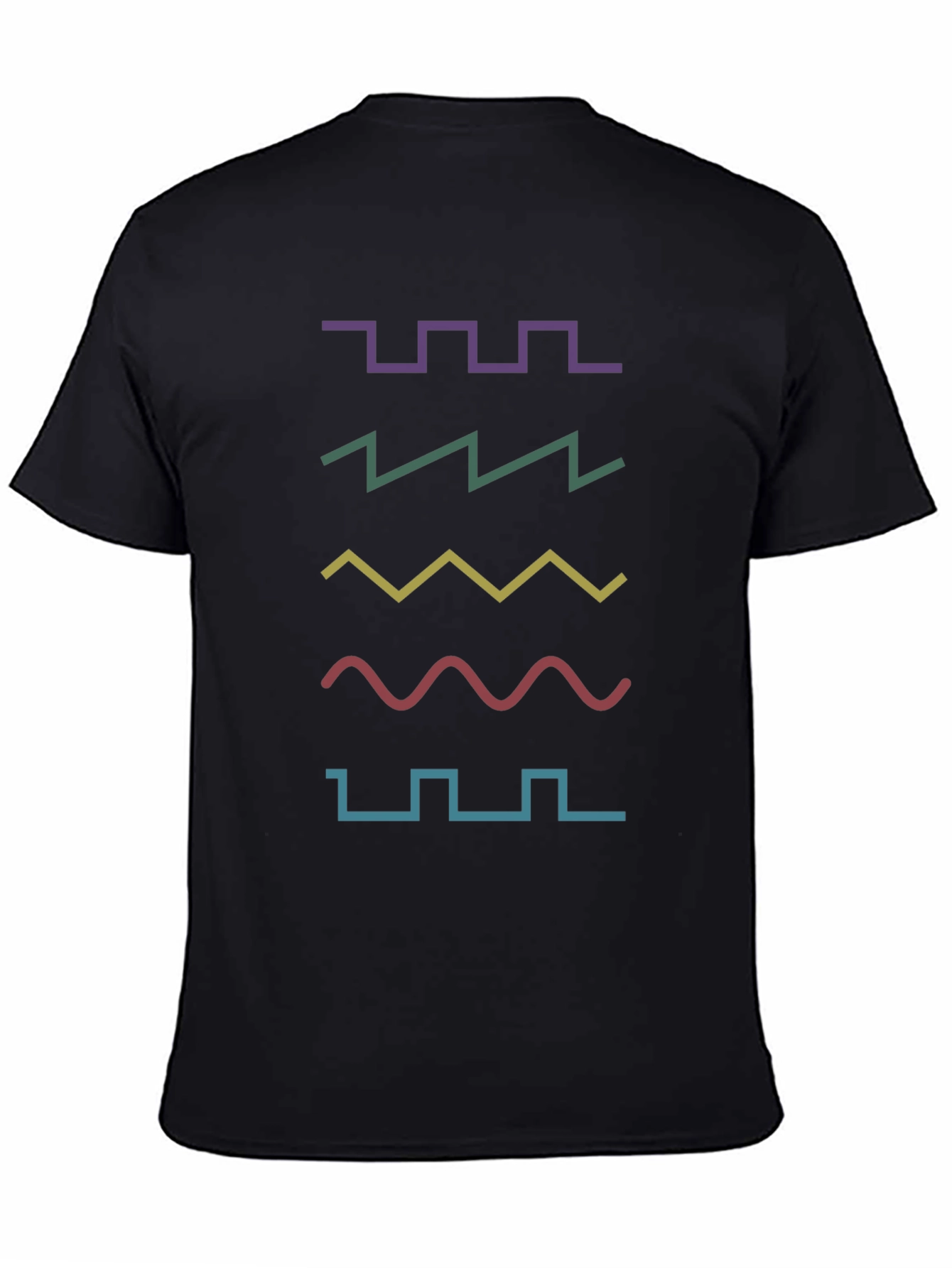 Black Retro Waveform T-Shirt - Synth Lover Apparel view 4