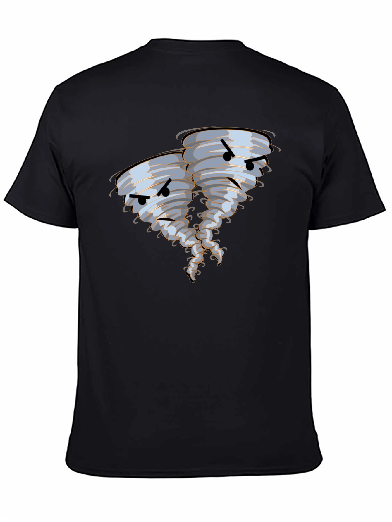 Black Angry Tornado Graphic Tee - Black Cotton Blend view 4