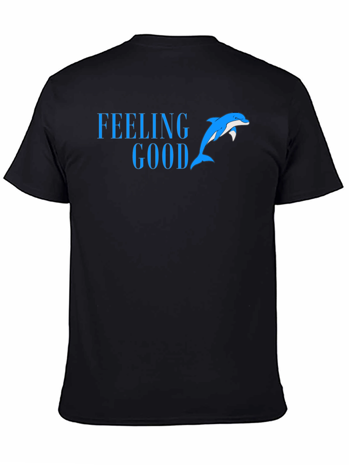 Black Feeling Good Dolphin Tee - Black Cotton Blend view 4