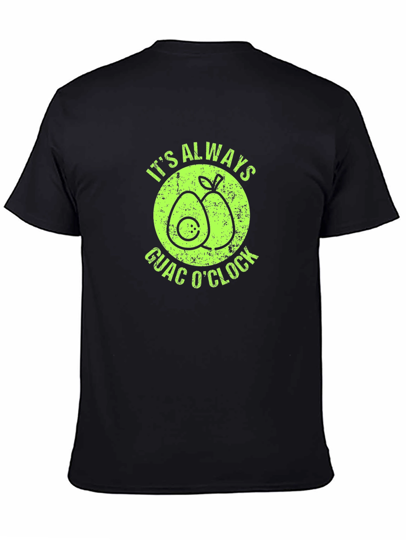 Black It's Always Guac O'Clock Avocado Graphic T-Shirt view 4