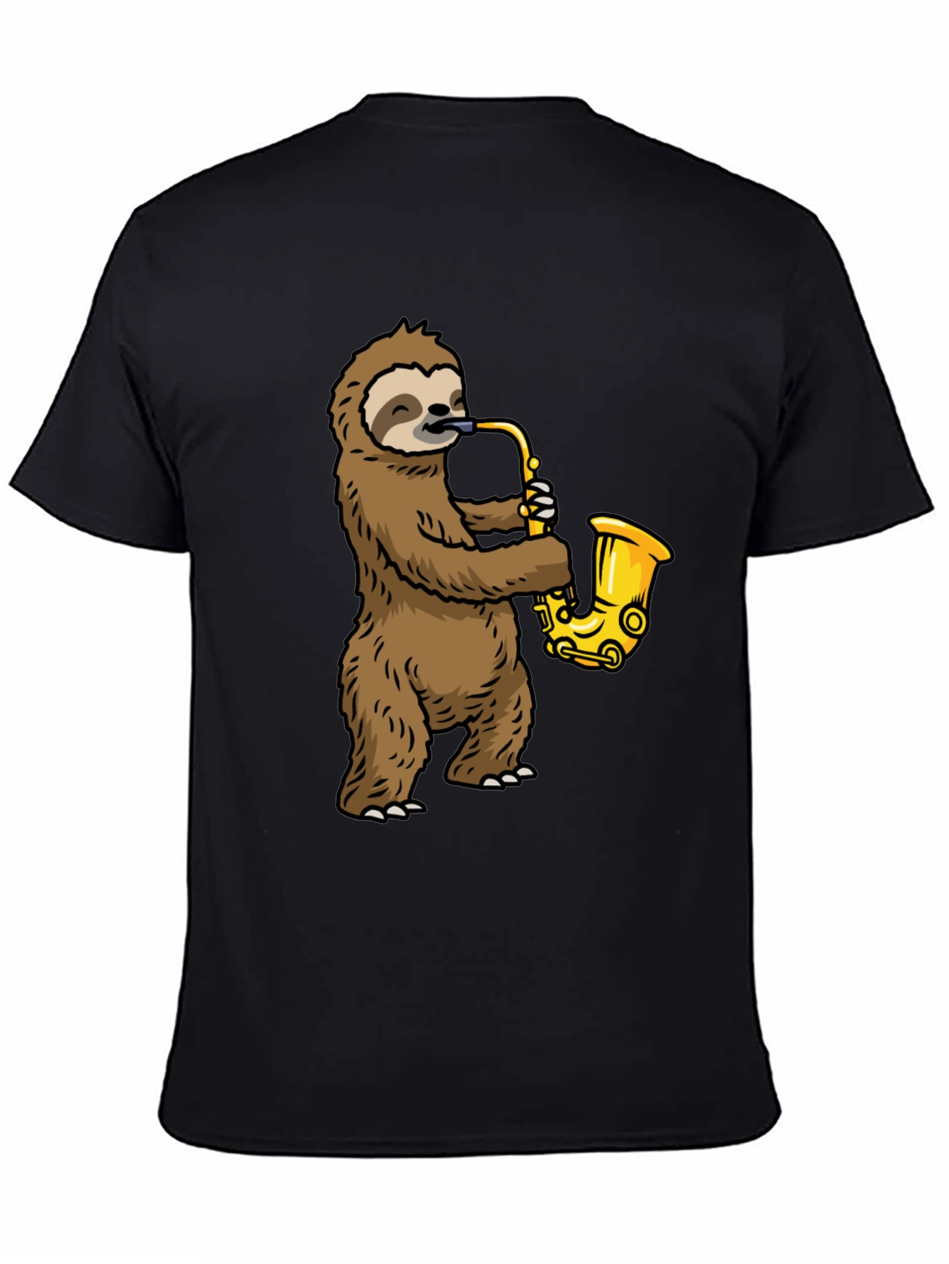 Black Sloth Saxophone Graphic Tee view 4