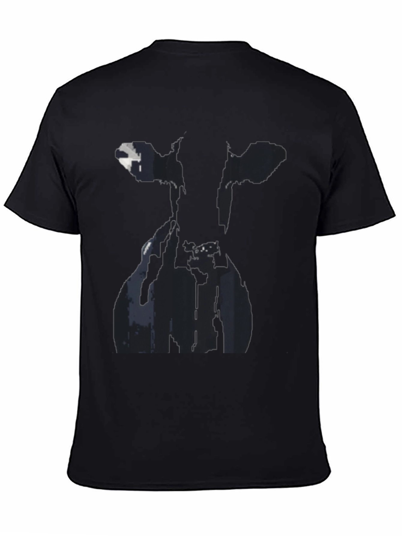 Black Cow Silhouette Black Graphic Tee view 4