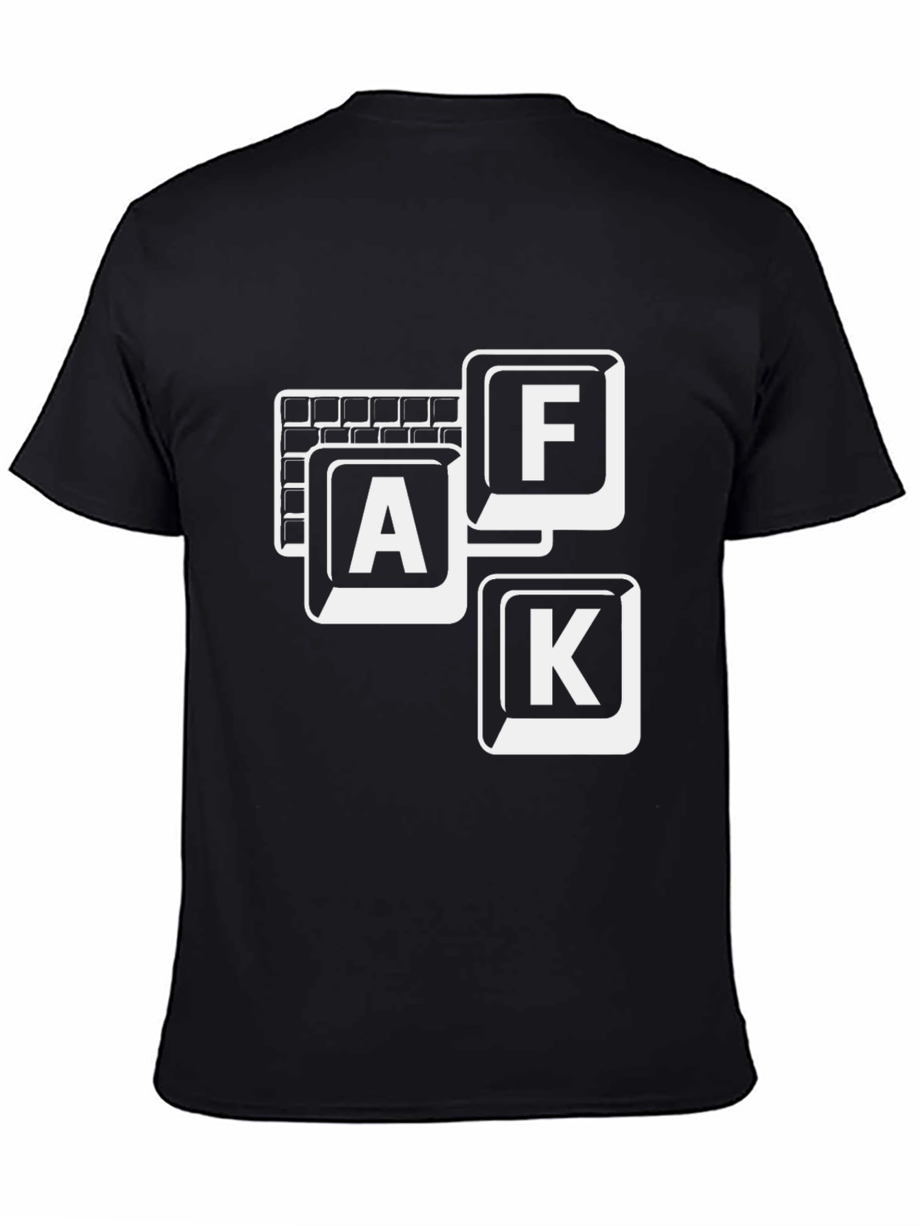 Black AFK Keyboard T-Shirt - Gamer Style view 4