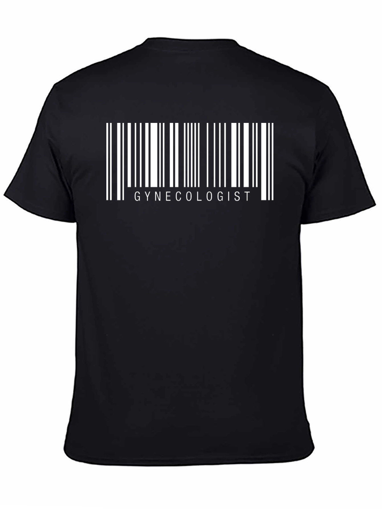 Black Gynecologist Barcode T-Shirt - Funny Doctor Tee view 4