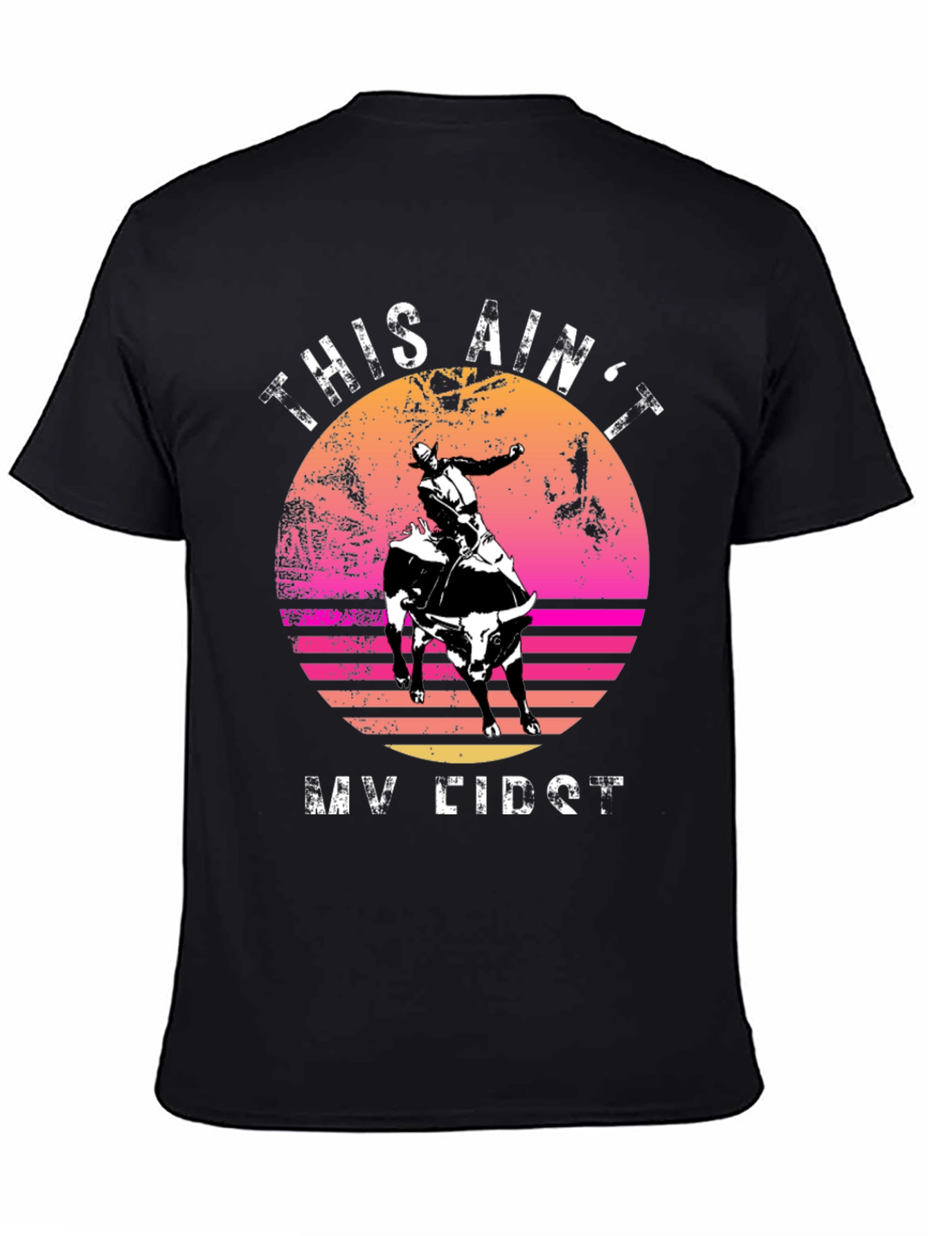 Black Retro Rodeo Rider Graphic Tee view 4