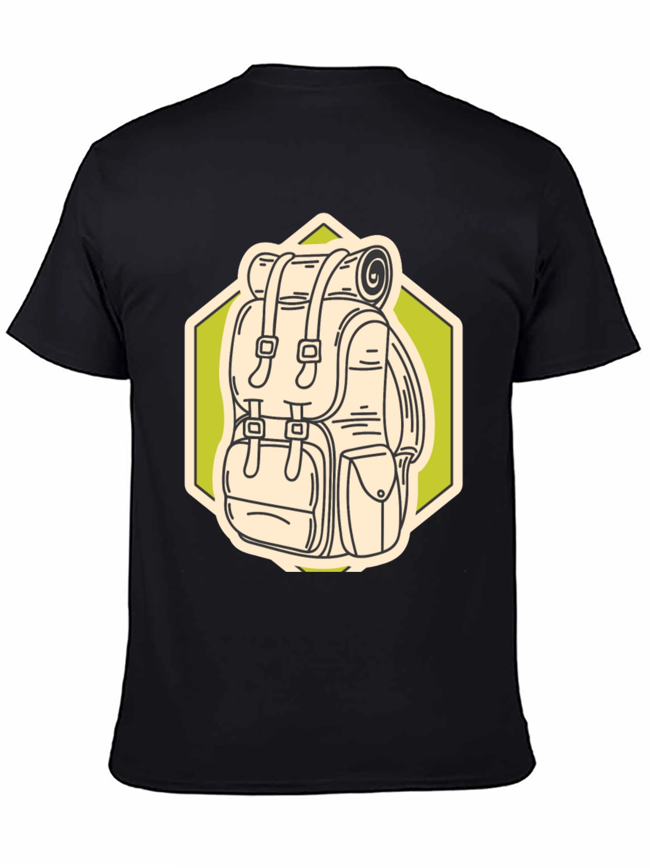 Black Hiking Backpack Graphic T-Shirt - Adventure Ready view 4
