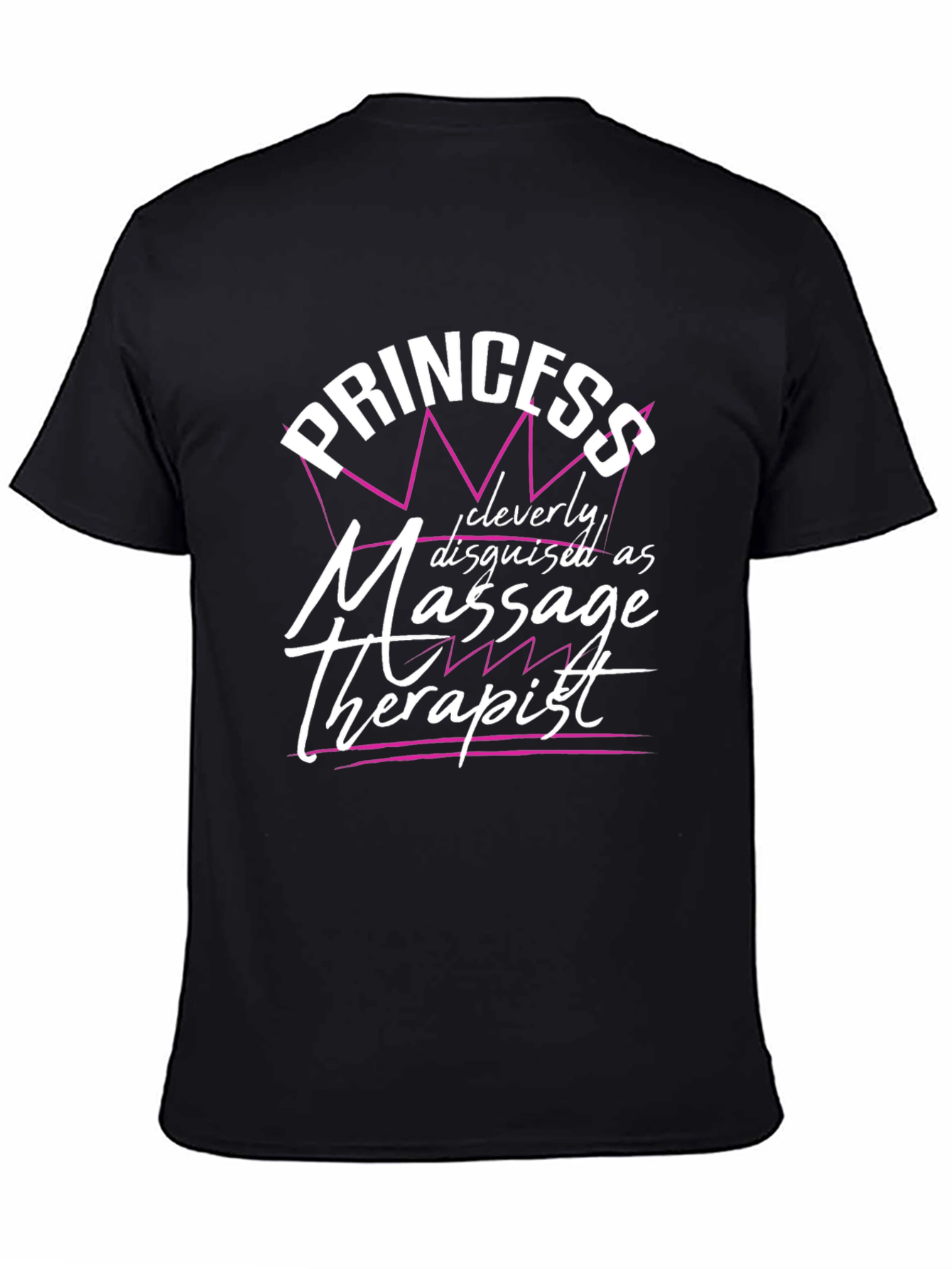Black Princess Massage Therapist Black T-Shirt view 4