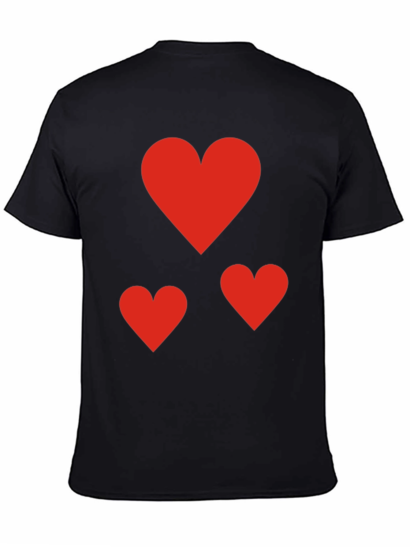 Black Heart Patterned Black T-Shirt view 4