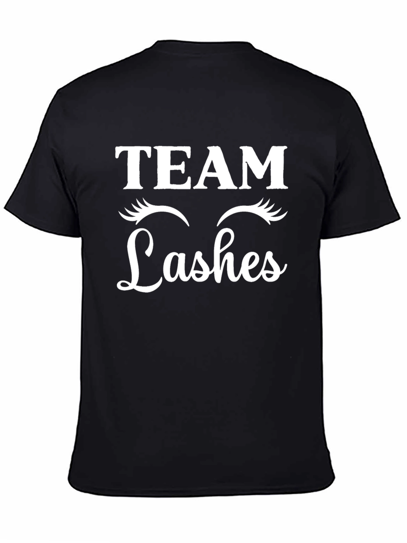Black Team Lashes Graphic T-Shirt - Black Crew Neck Tee view 4