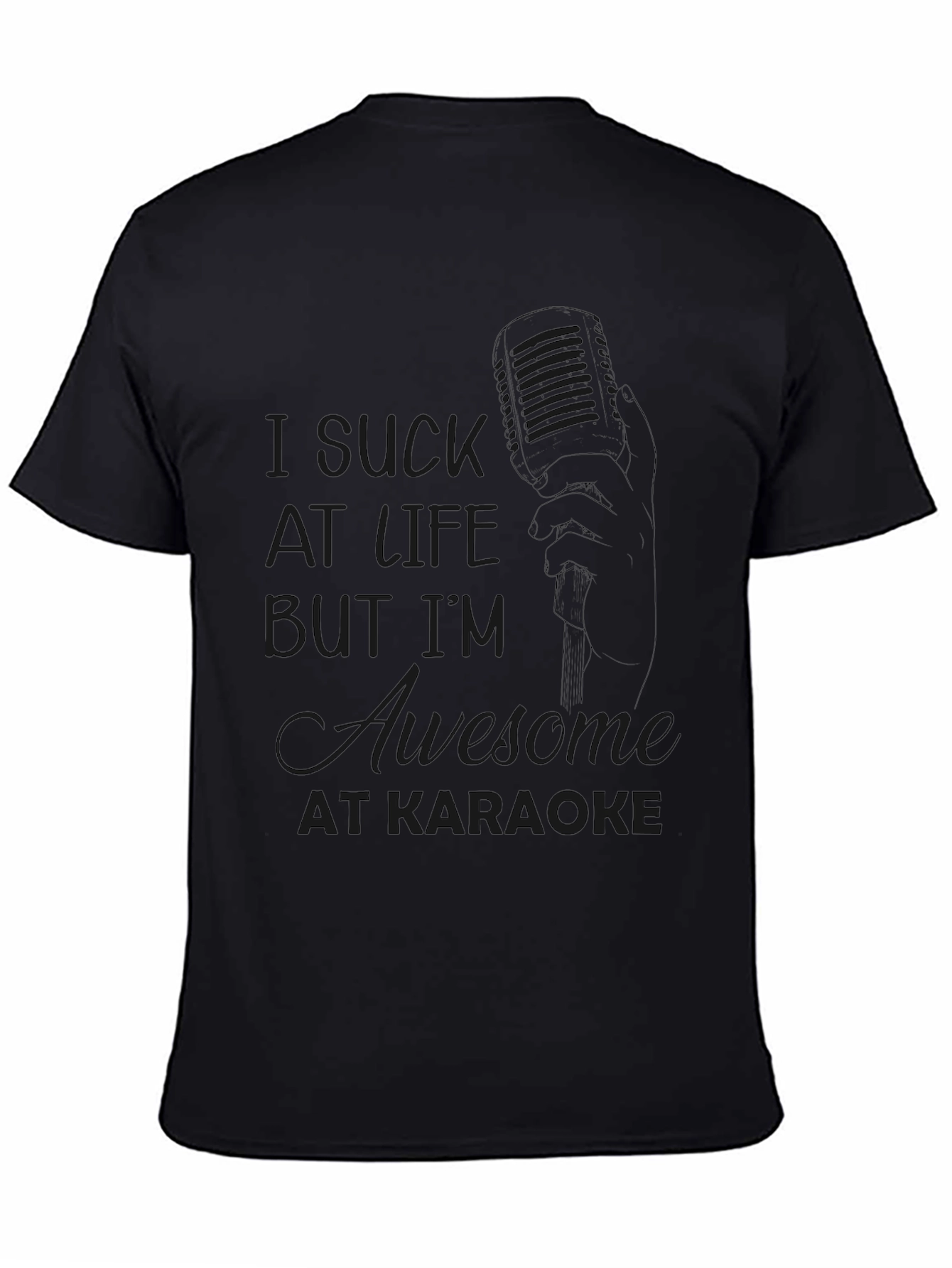 Black Awesome At Karaoke T-Shirt view 4